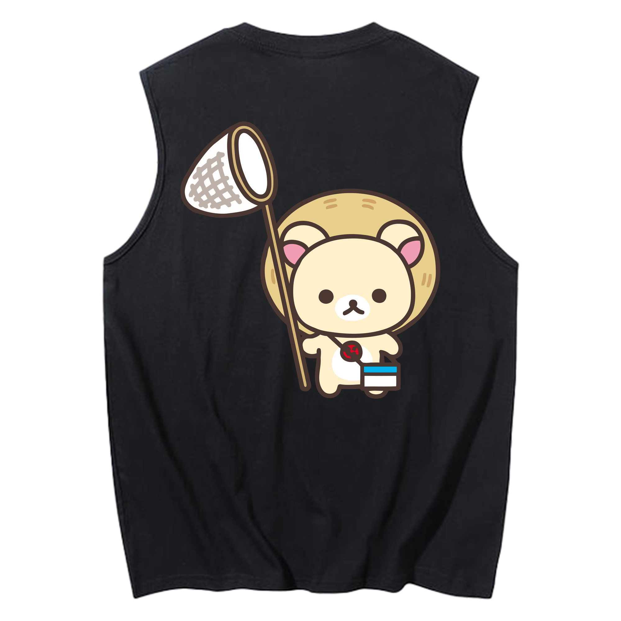 （画像用） リラックマ リラックマ キイロイトリ Rilakkuma Korilakkuma Kiiroitori コットン100％タンクトップ（背面プリント）