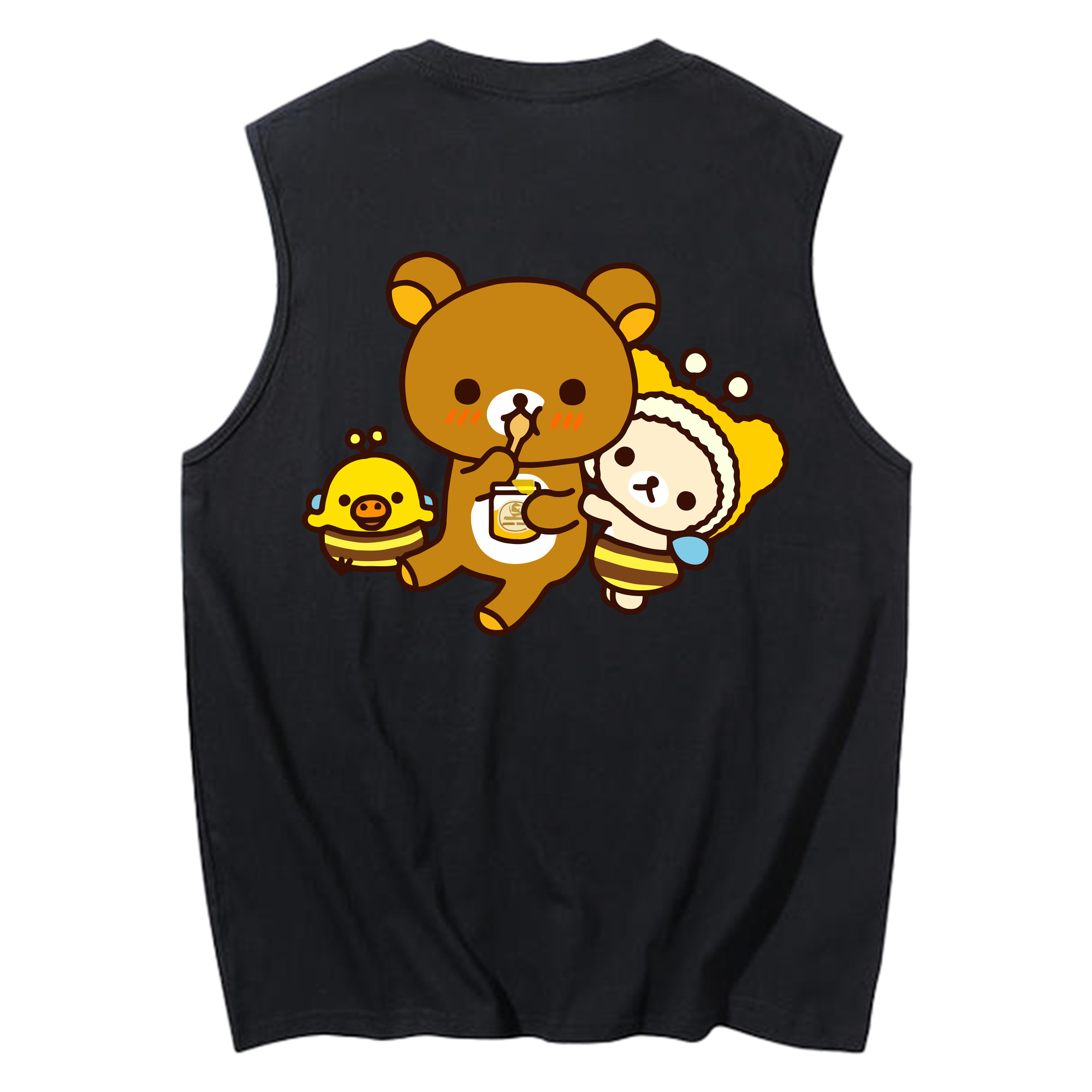 （画像用） リラックマ リラックマ キイロイトリ Rilakkuma Korilakkuma Kiiroitori コットン100％タンクトップ（背面プリント）