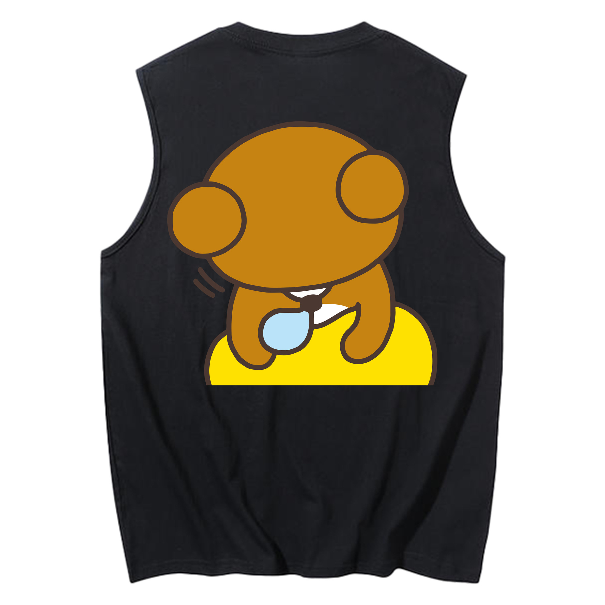 （画像用） リラックマ リラックマ キイロイトリ Rilakkuma Korilakkuma Kiiroitori コットン100％タンクトップ（背面プリント）