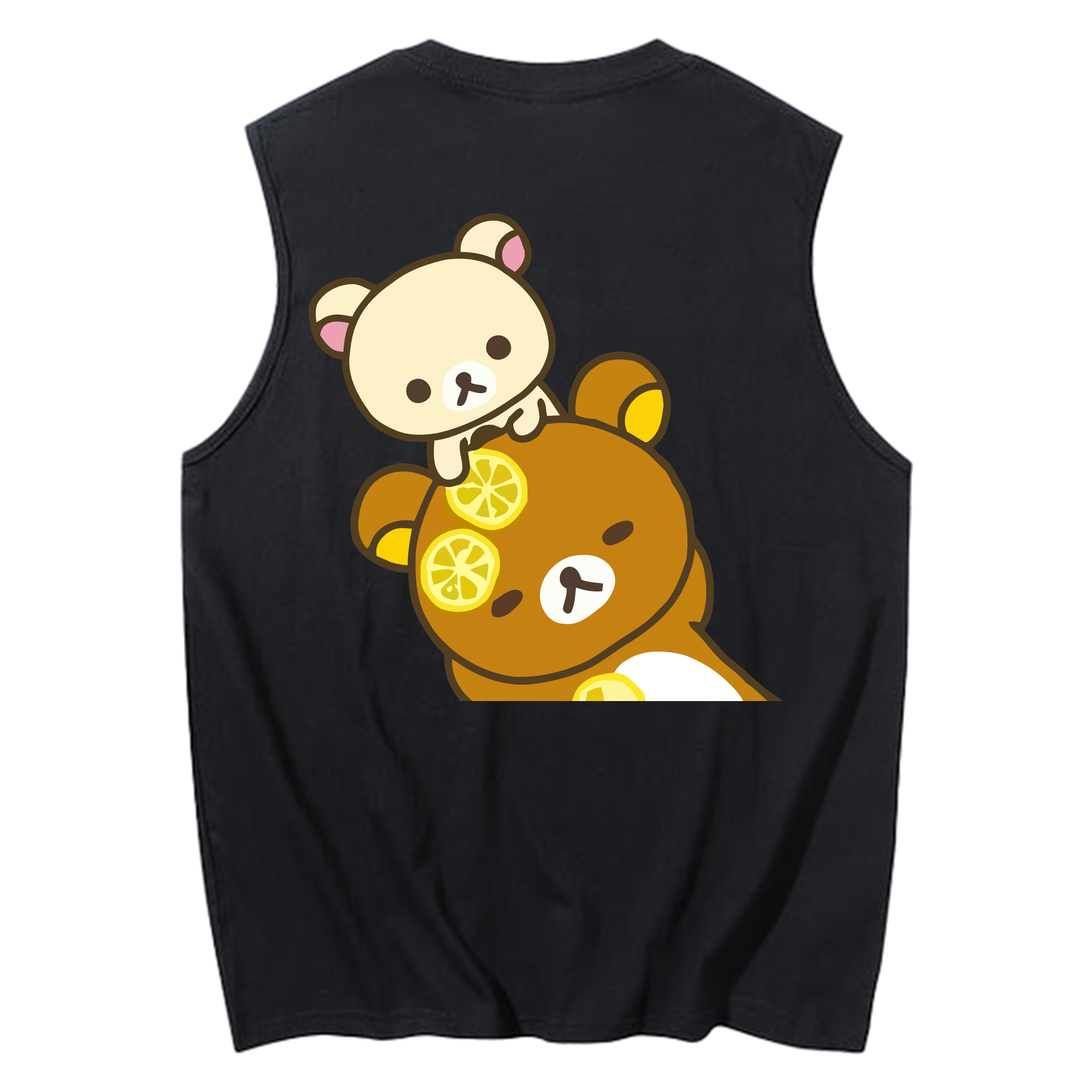 （画像用） リラックマ リラックマ キイロイトリ Rilakkuma Korilakkuma Kiiroitori コットン100％タンクトップ（背面プリント）