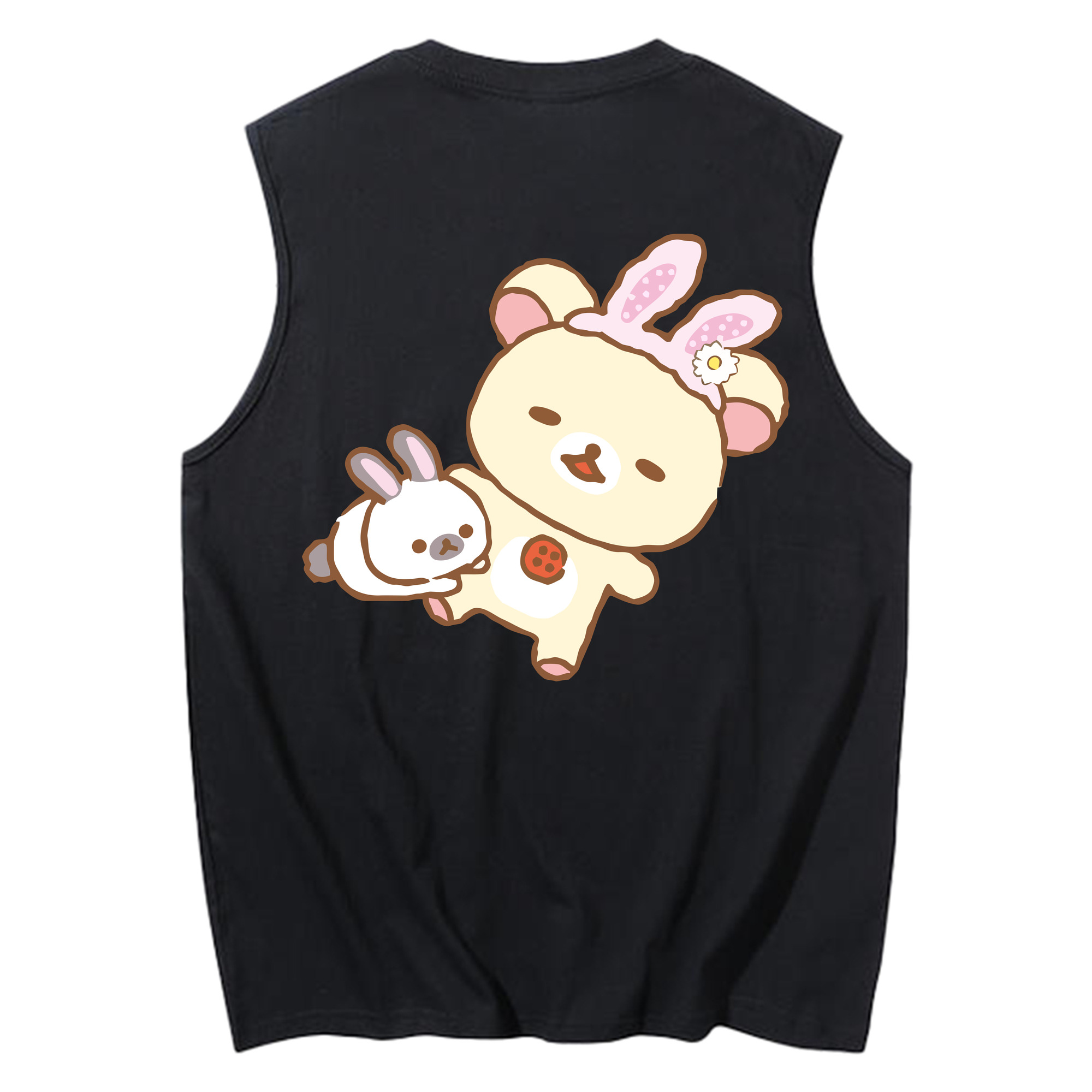 （画像用） リラックマ リラックマ キイロイトリ Rilakkuma Korilakkuma Kiiroitori コットン100％タンクトップ（背面プリント）