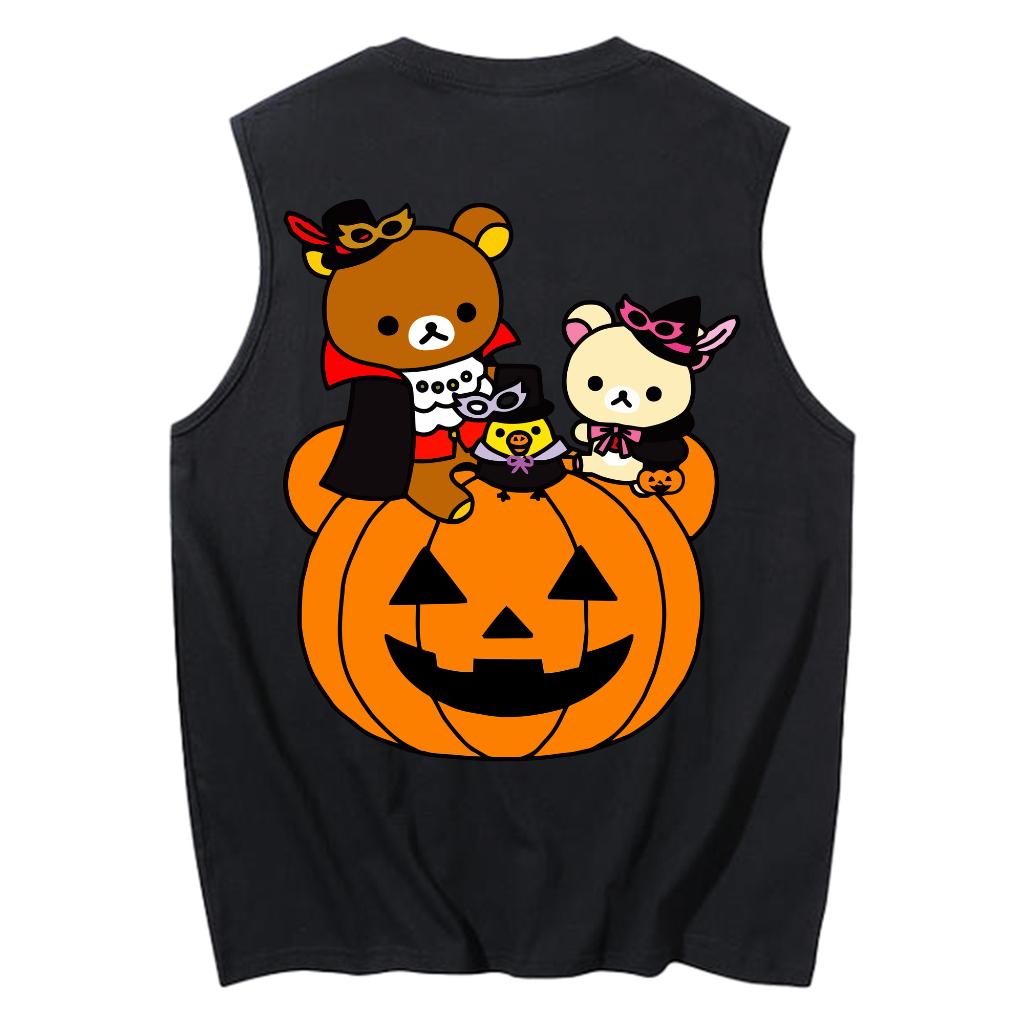 （画像用） リラックマ リラックマ キイロイトリ Rilakkuma Korilakkuma Kiiroitori コットン100％タンクトップ（背面プリント）