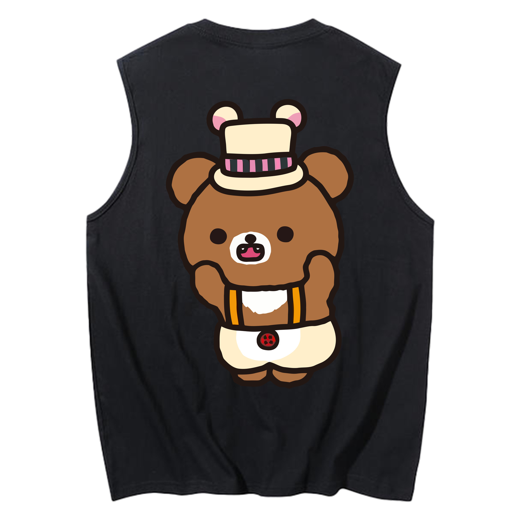（画像用） リラックマ リラックマ キイロイトリ Rilakkuma Korilakkuma Kiiroitori コットン100％タンクトップ（背面プリント）