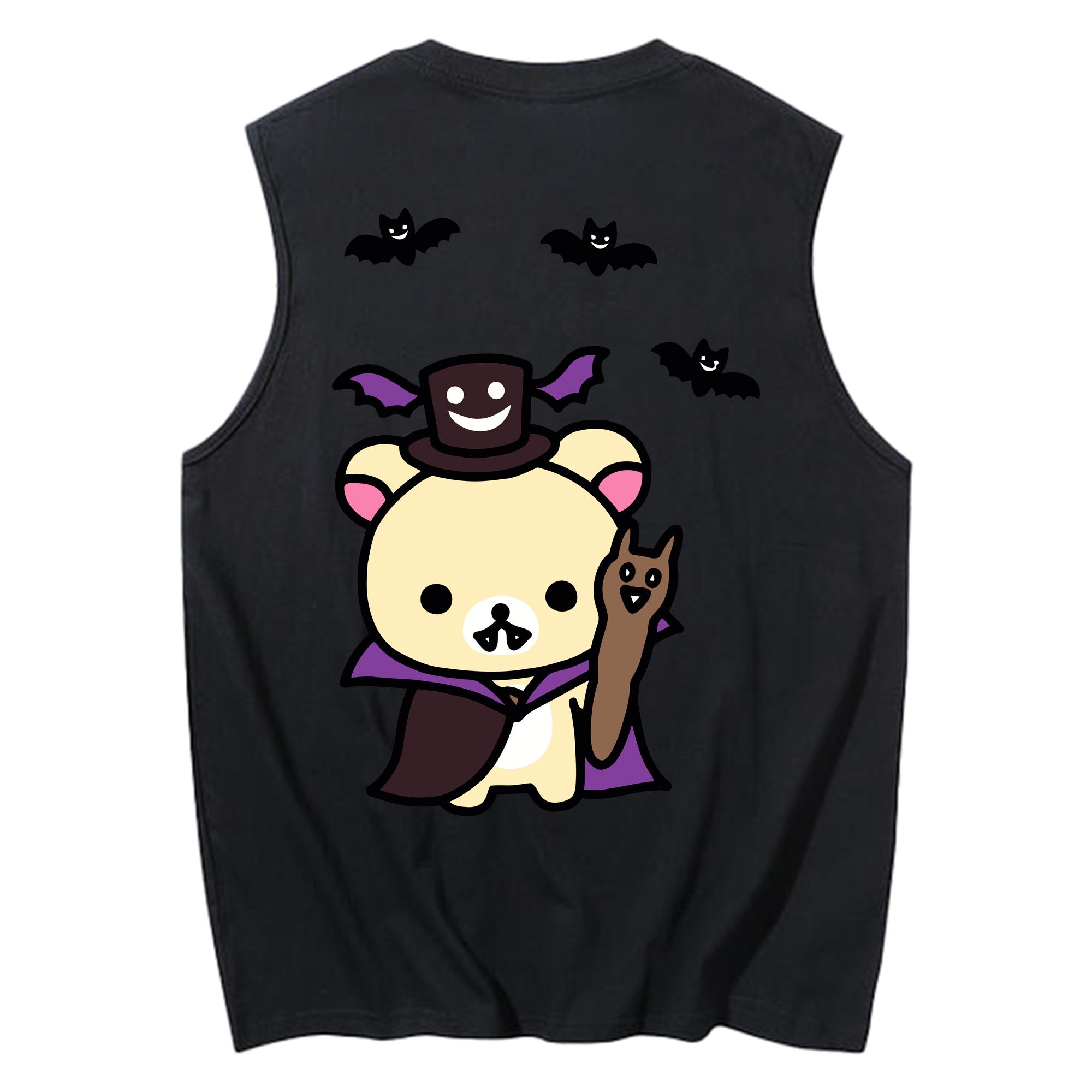 （画像用） リラックマ リラックマ キイロイトリ Rilakkuma Korilakkuma Kiiroitori コットン100％タンクトップ（背面プリント）