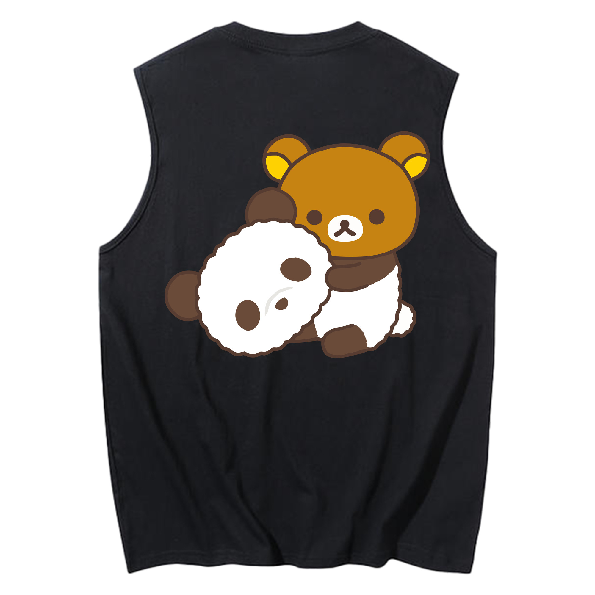 （画像用） リラックマ リラックマ キイロイトリ Rilakkuma Korilakkuma Kiiroitori コットン100％タンクトップ（背面プリント）