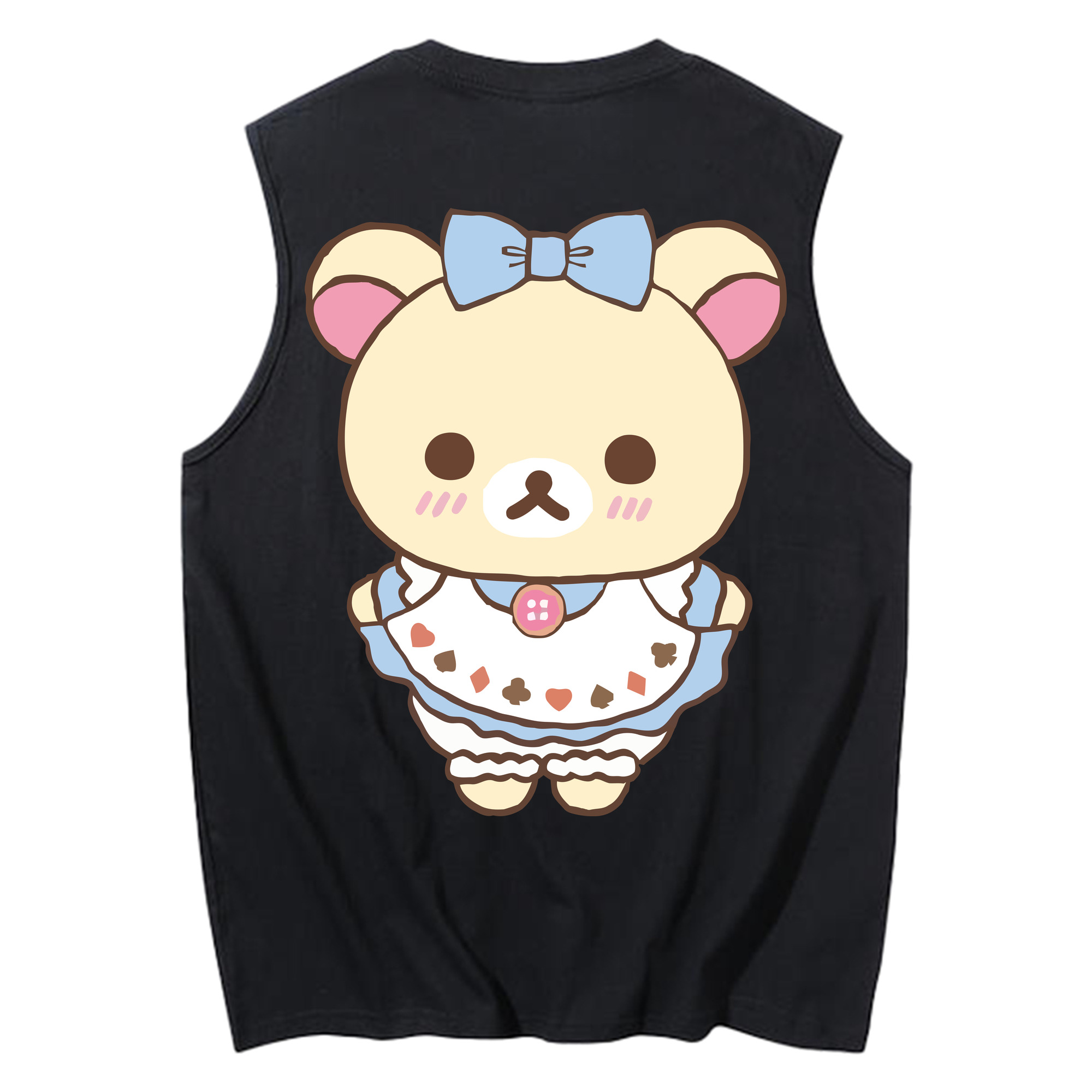 （画像用） リラックマ リラックマ キイロイトリ Rilakkuma Korilakkuma Kiiroitori コットン100％タンクトップ（背面プリント）