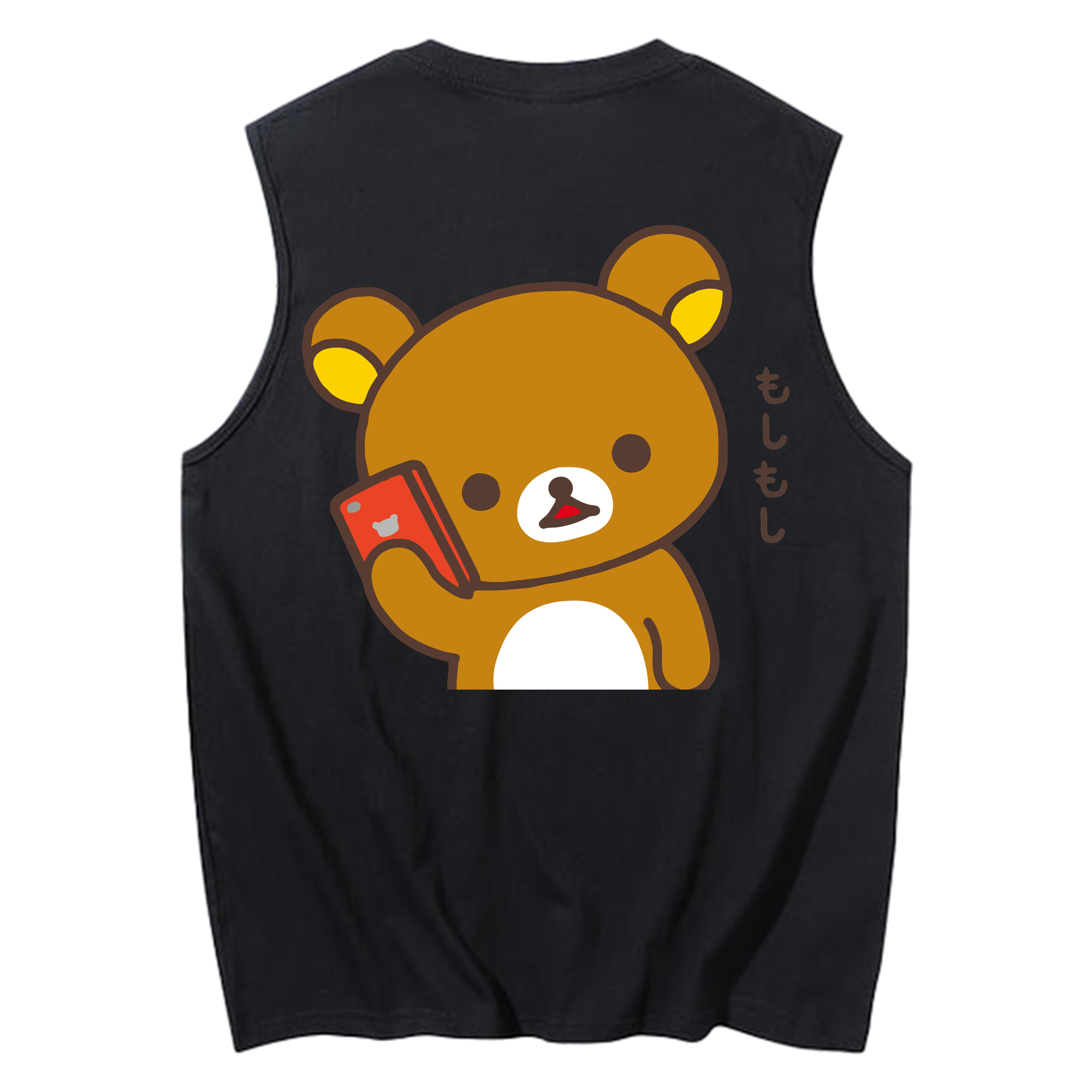 （画像用） リラックマ リラックマ キイロイトリ Rilakkuma Korilakkuma Kiiroitori コットン100％タンクトップ（背面プリント）