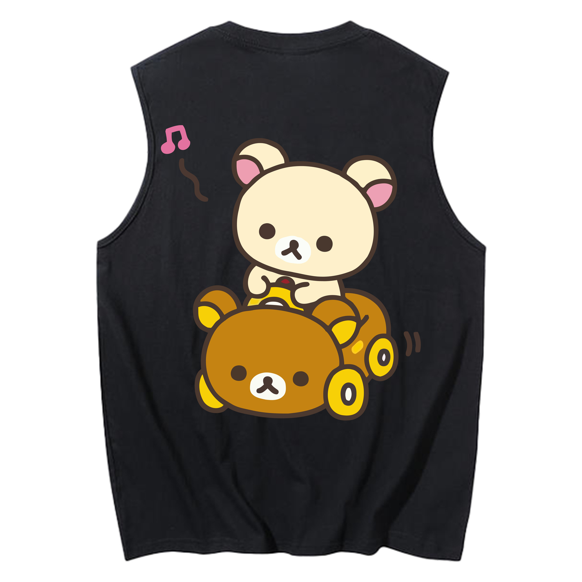 （画像用） リラックマ リラックマ キイロイトリ Rilakkuma Korilakkuma Kiiroitori コットン100％タンクトップ（背面プリント）