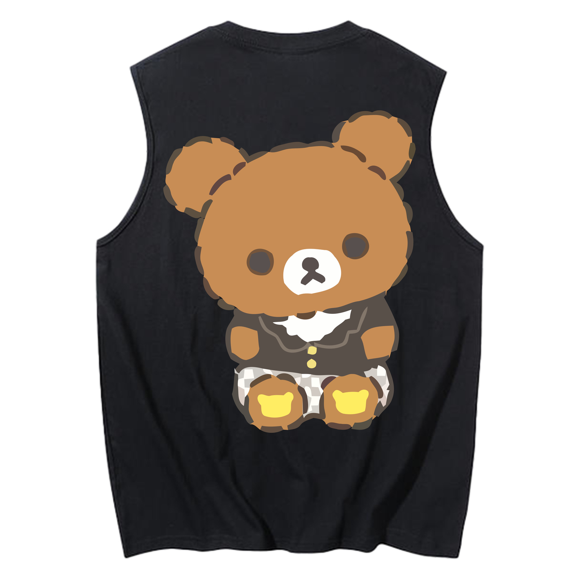 （画像用） リラックマ リラックマ キイロイトリ Rilakkuma Korilakkuma Kiiroitori コットン100％タンクトップ（背面プリント）