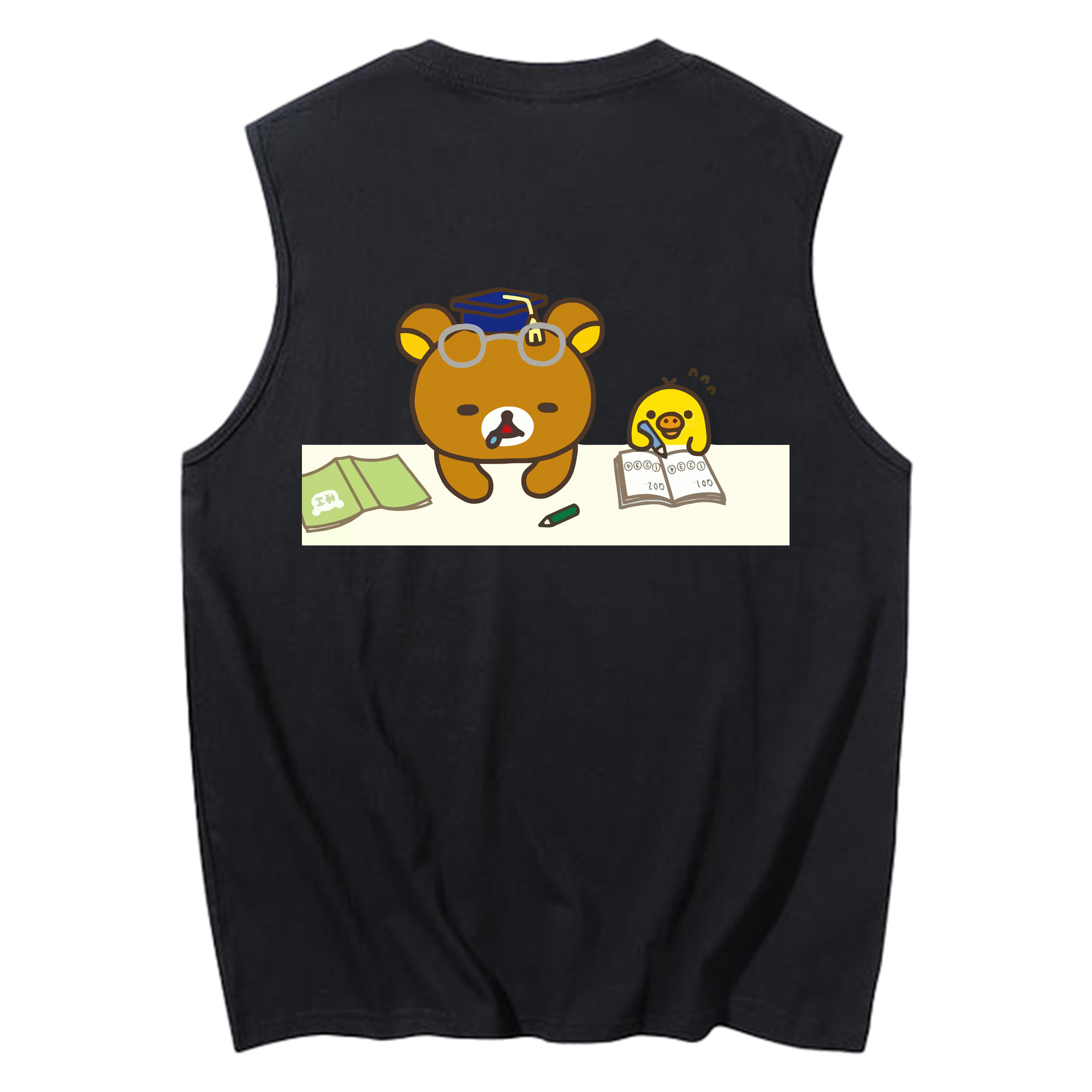 （画像用） リラックマ リラックマ キイロイトリ Rilakkuma Korilakkuma Kiiroitori コットン100％タンクトップ（背面プリント）