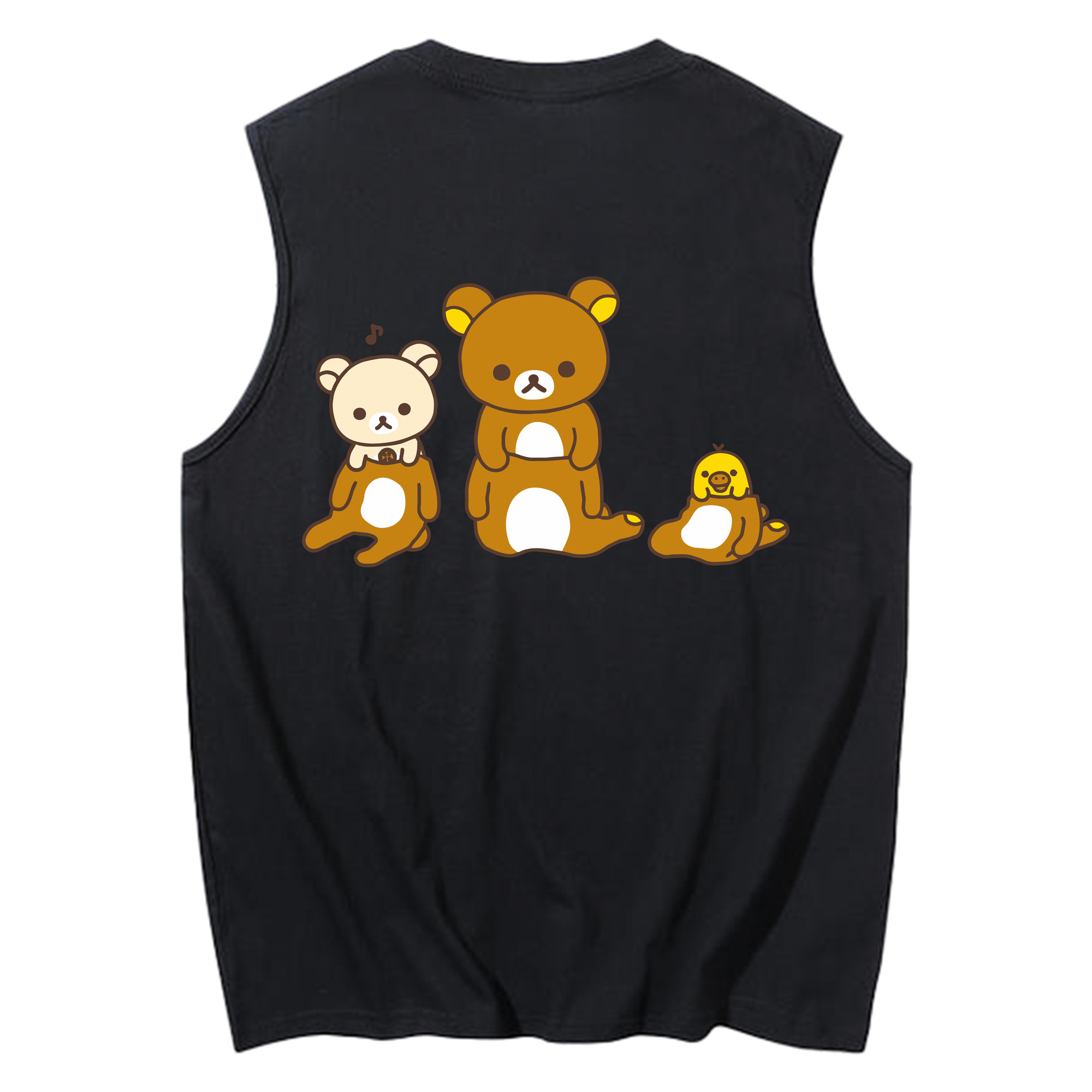 （画像用） リラックマ リラックマ キイロイトリ Rilakkuma Korilakkuma Kiiroitori コットン100％タンクトップ（背面プリント）