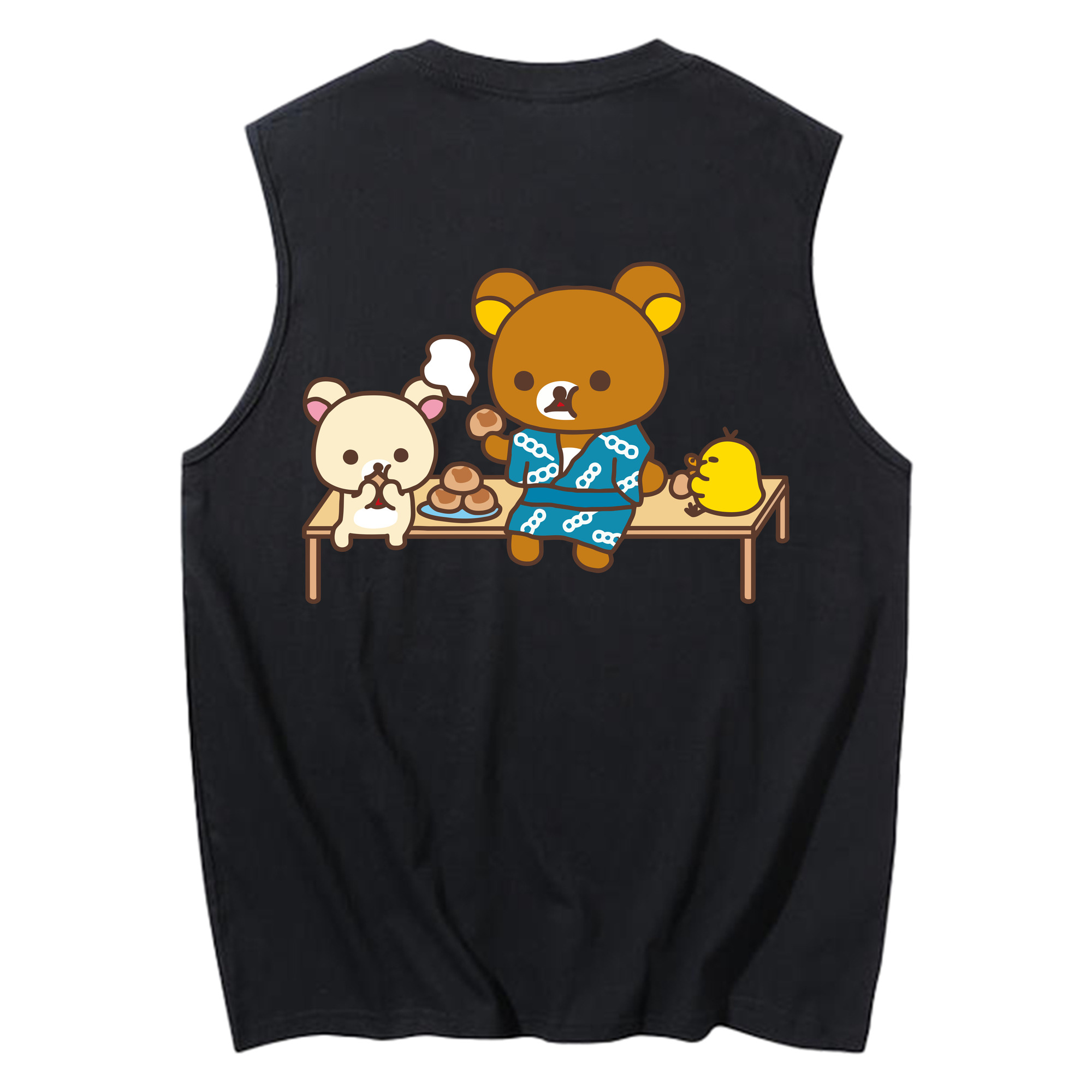（画像用） リラックマ リラックマ キイロイトリ Rilakkuma Korilakkuma Kiiroitori コットン100％タンクトップ（背面プリント）