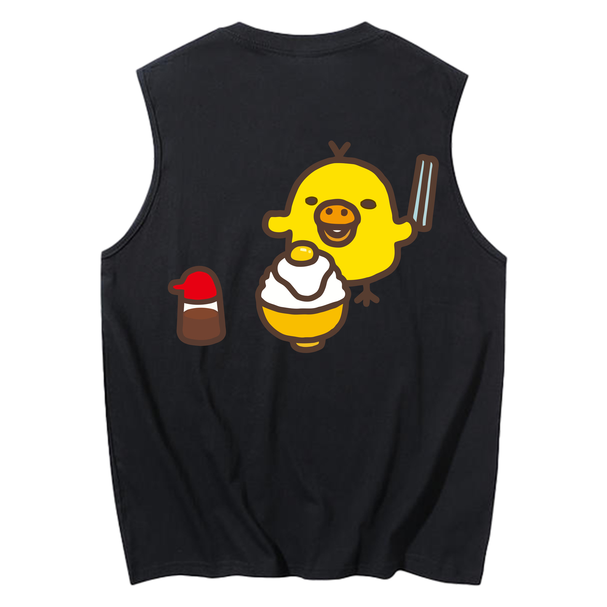 （画像用） リラックマ リラックマ キイロイトリ Rilakkuma Korilakkuma Kiiroitori コットン100％タンクトップ（背面プリント）