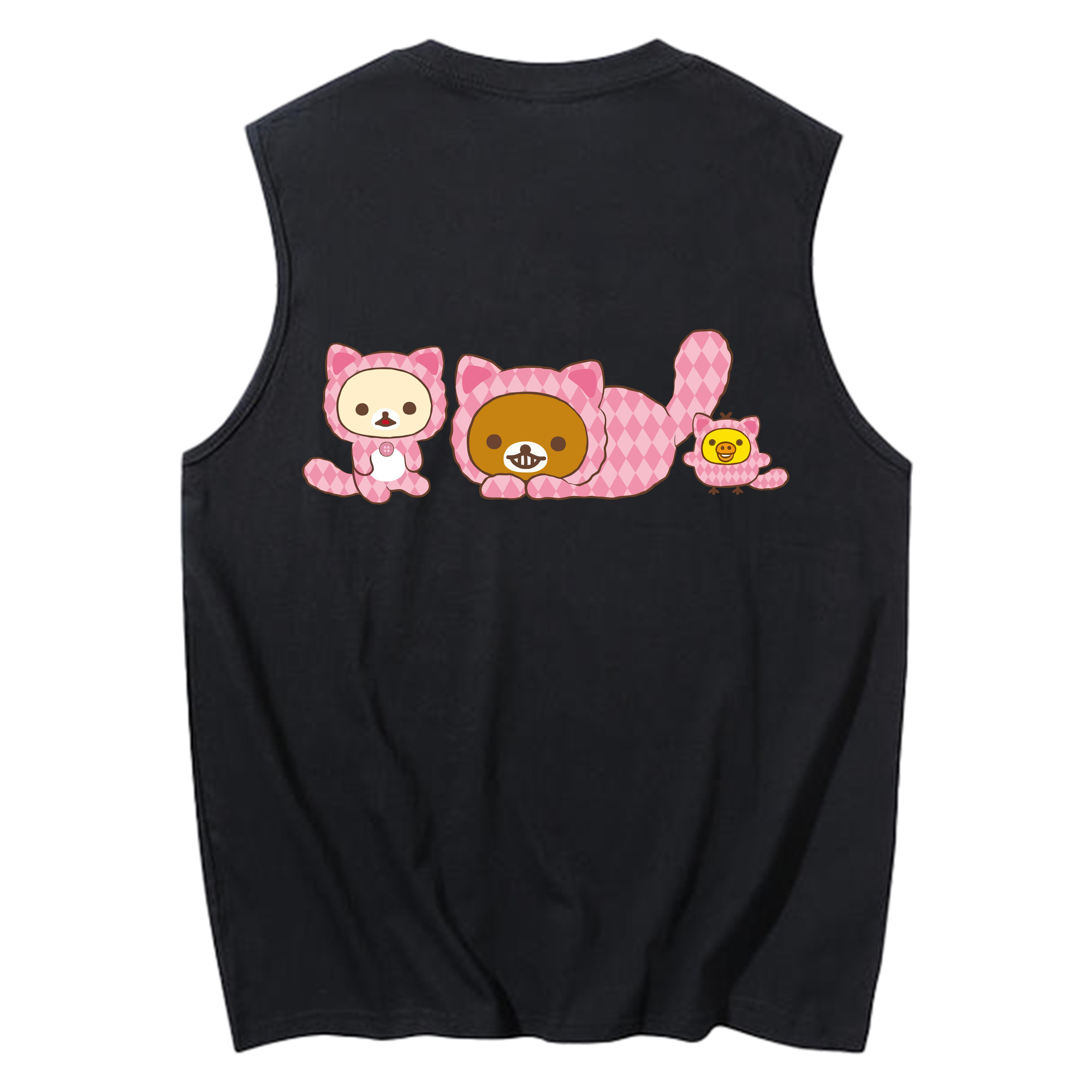 （画像用） リラックマ リラックマ キイロイトリ Rilakkuma Korilakkuma Kiiroitori コットン100％タンクトップ（背面プリント）
