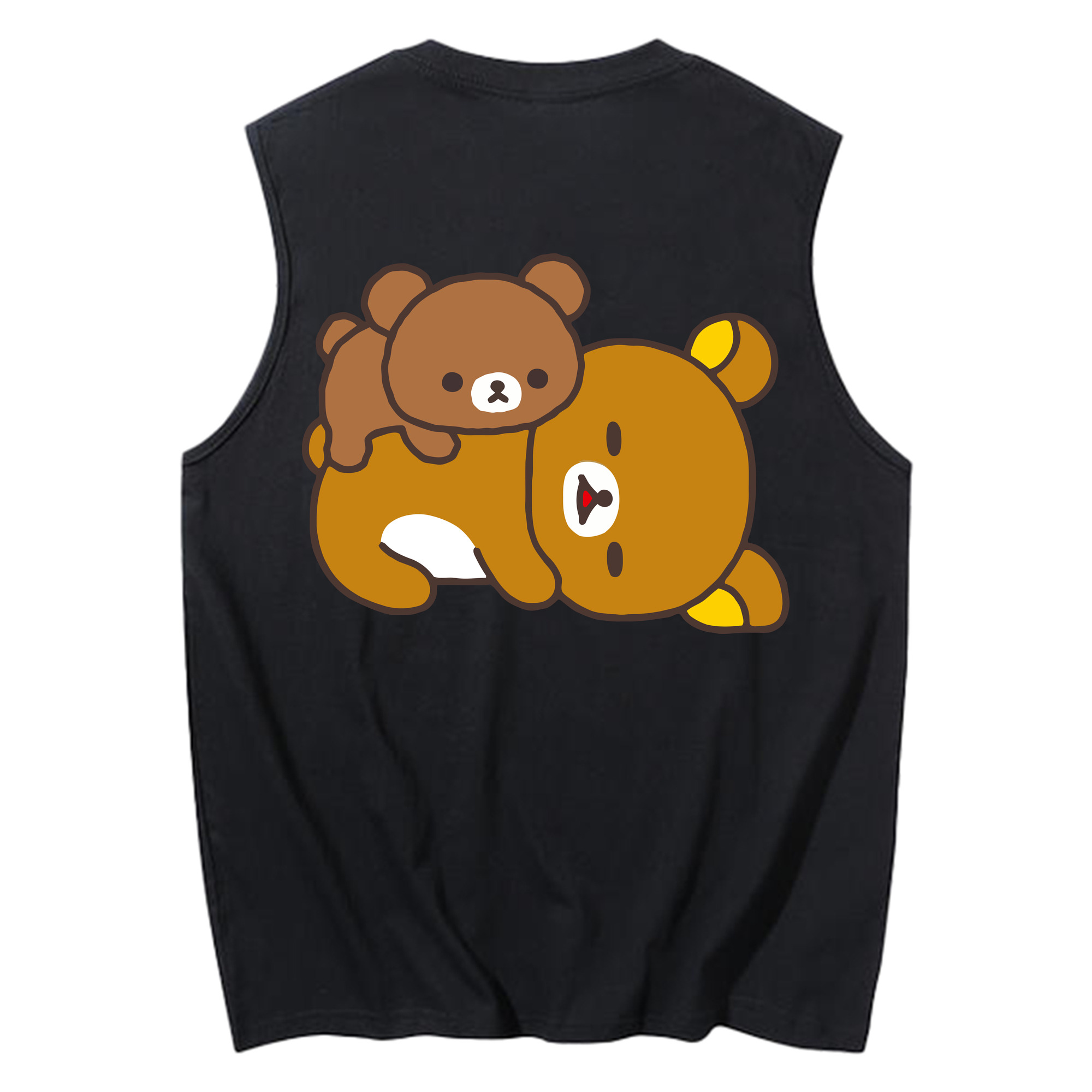 （画像用） リラックマ リラックマ キイロイトリ Rilakkuma Korilakkuma Kiiroitori コットン100％タンクトップ（背面プリント）