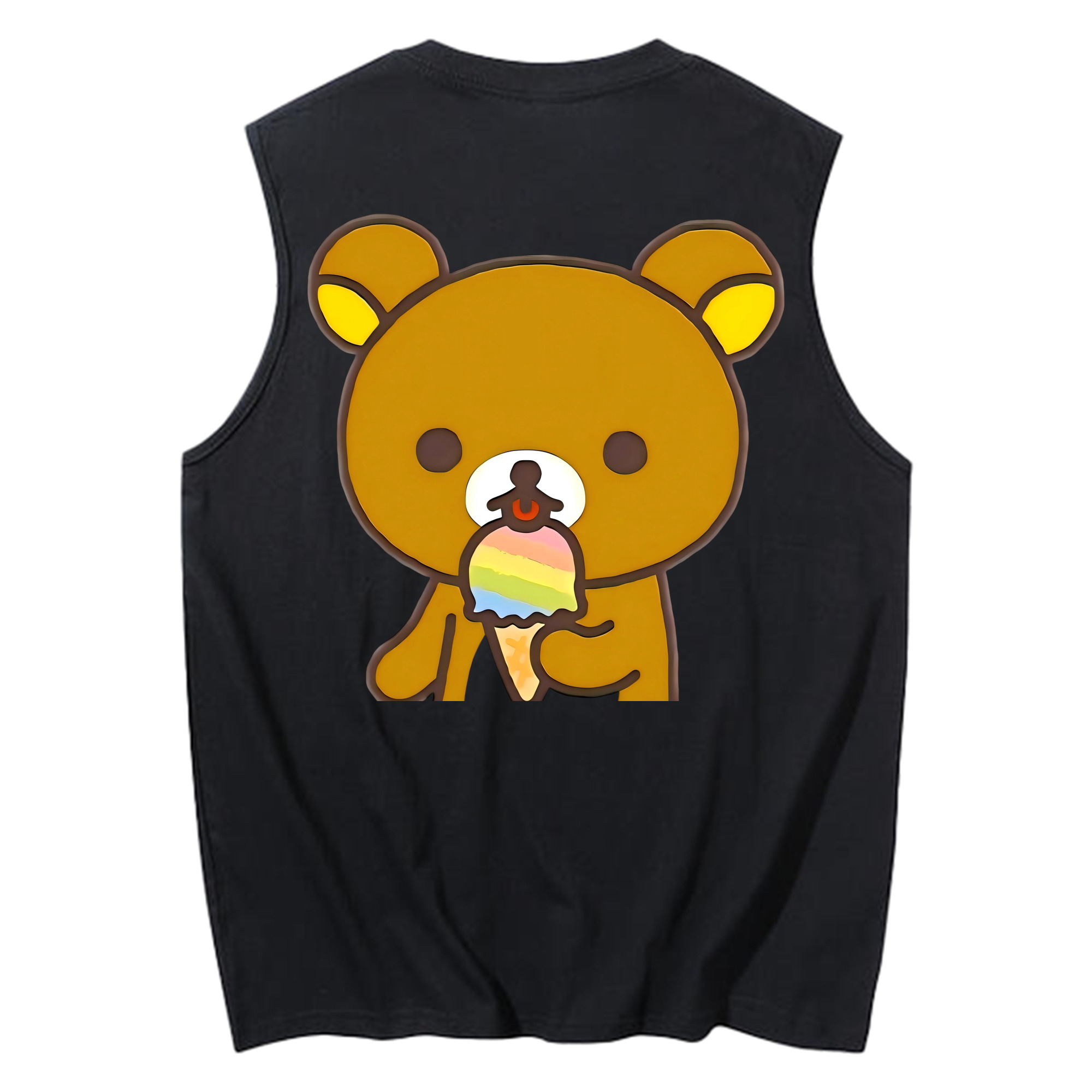 （画像用） リラックマ リラックマ キイロイトリ Rilakkuma Korilakkuma Kiiroitori コットン100％タンクトップ（背面プリント）