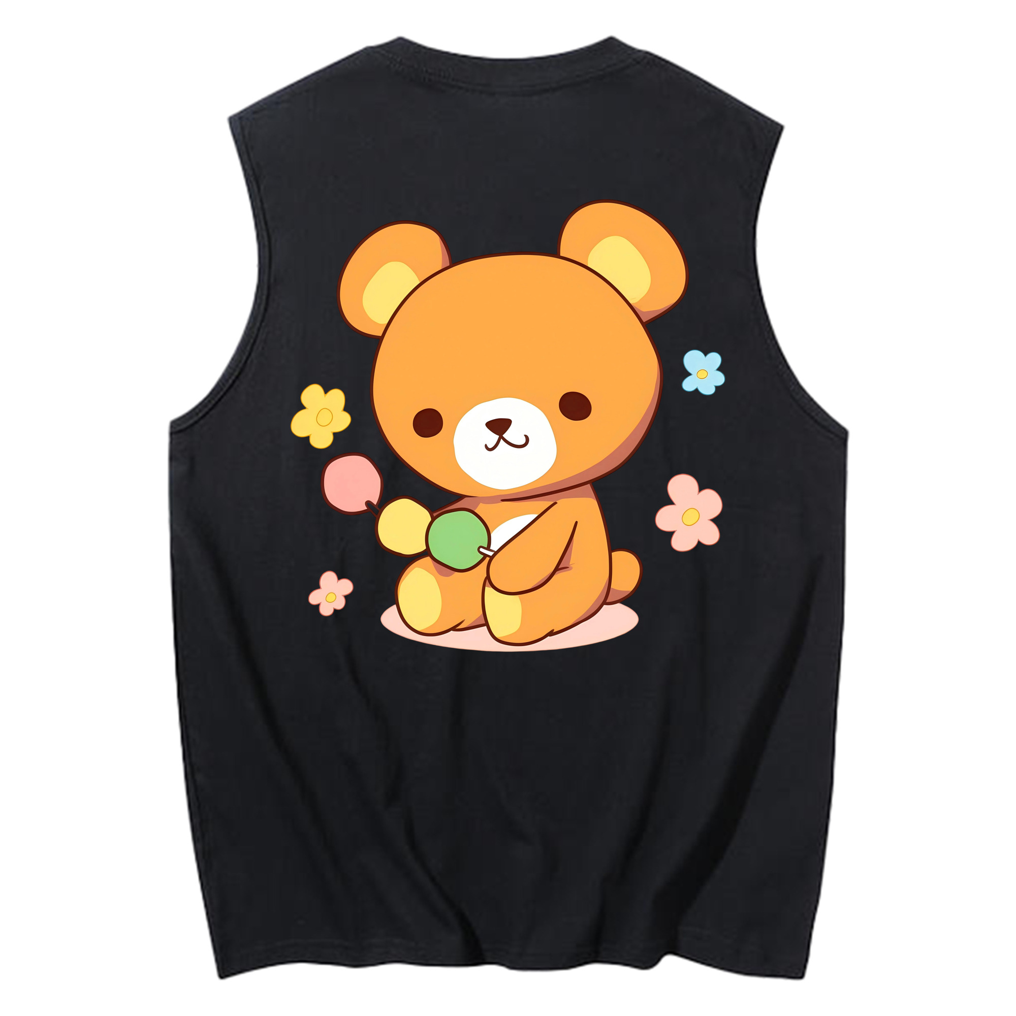 （画像用） リラックマ リラックマ キイロイトリ Rilakkuma Korilakkuma Kiiroitori コットン100％タンクトップ（背面プリント）