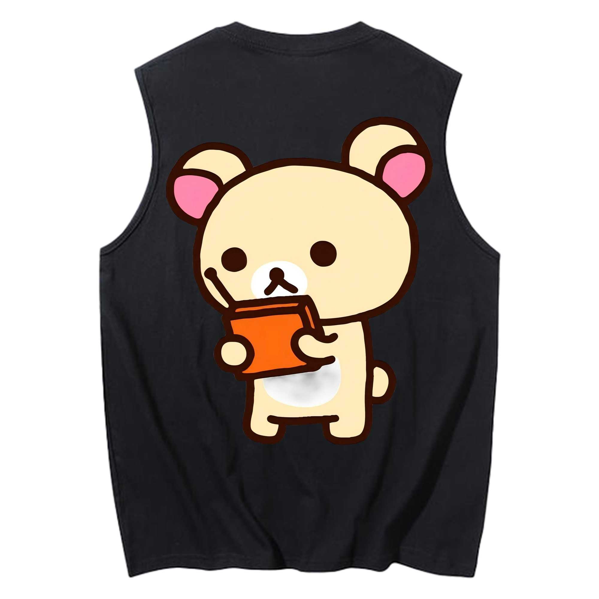 （画像用） リラックマ リラックマ キイロイトリ Rilakkuma Korilakkuma Kiiroitori コットン100％タンクトップ（背面プリント）