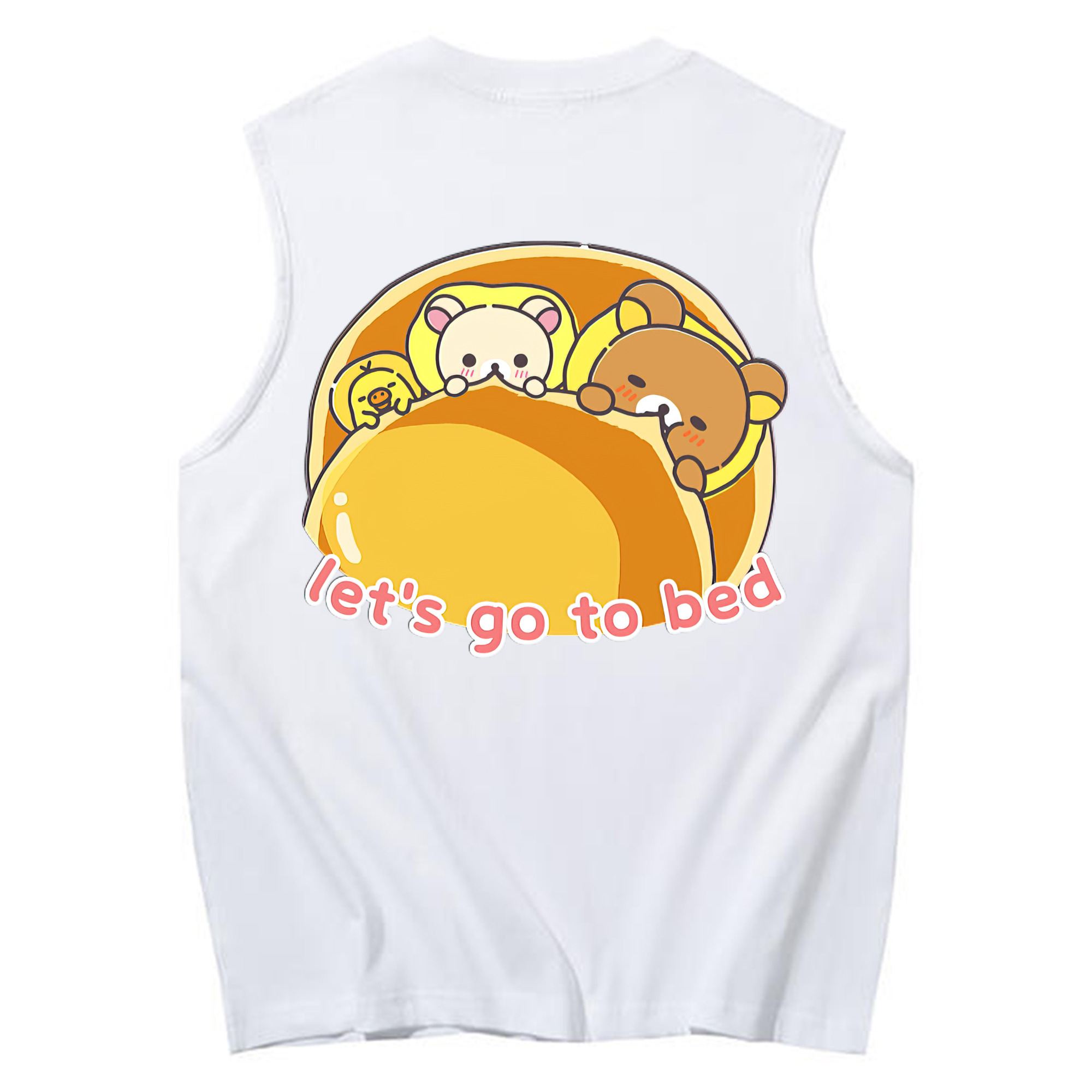 （画像用） リラックマ リラックマ キイロイトリ Rilakkuma Korilakkuma Kiiroitori コットン100％タンクトップ（背面プリント）