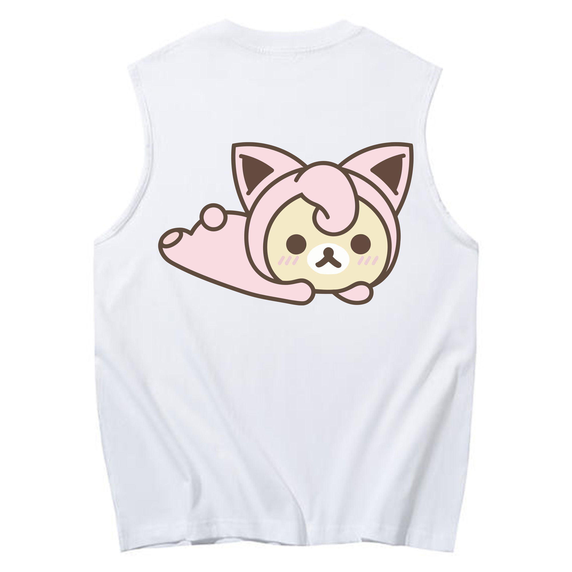 （画像用） リラックマ リラックマ キイロイトリ Rilakkuma Korilakkuma Kiiroitori コットン100％タンクトップ（背面プリント）