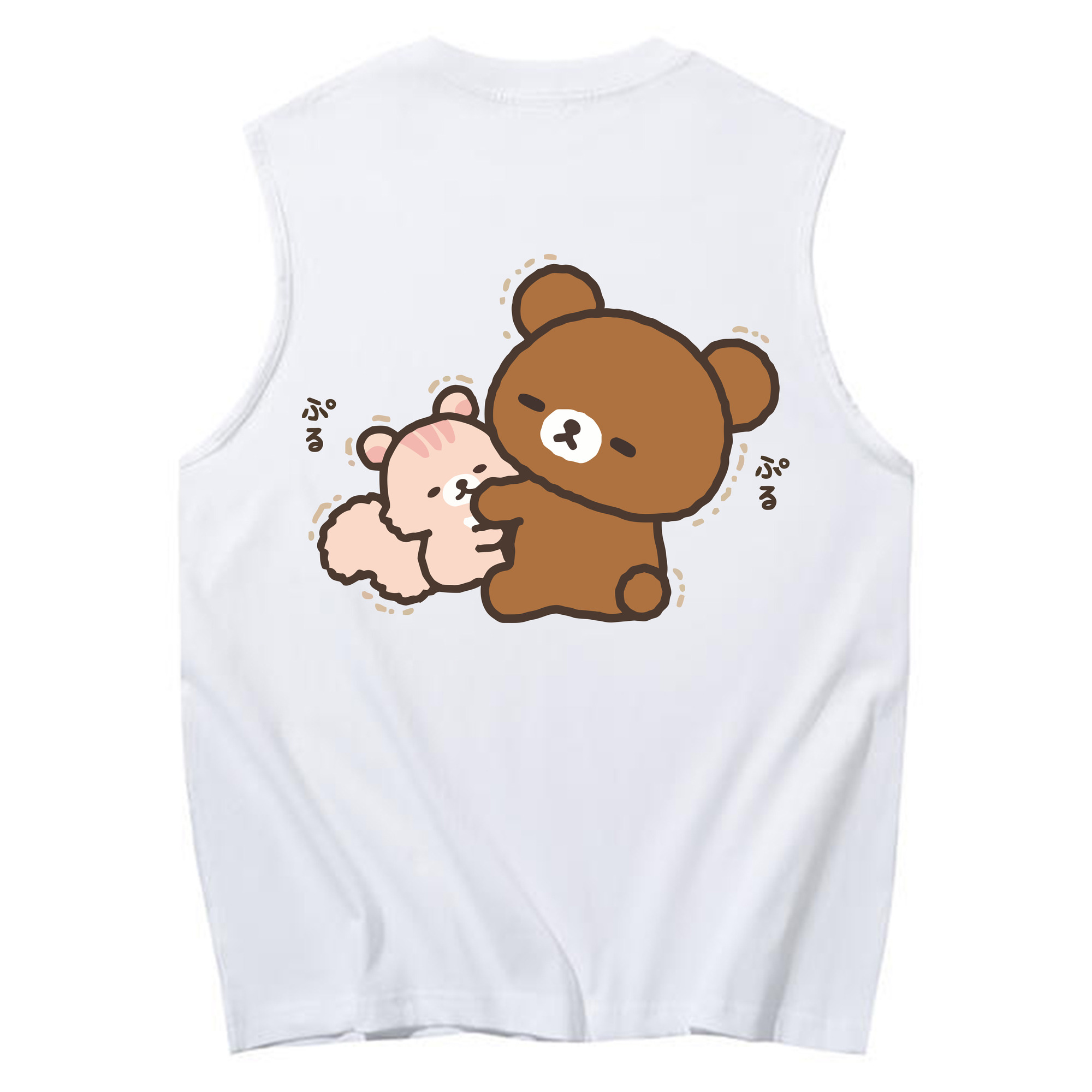 （画像用） リラックマ リラックマ キイロイトリ Rilakkuma Korilakkuma Kiiroitori コットン100％タンクトップ（背面プリント）