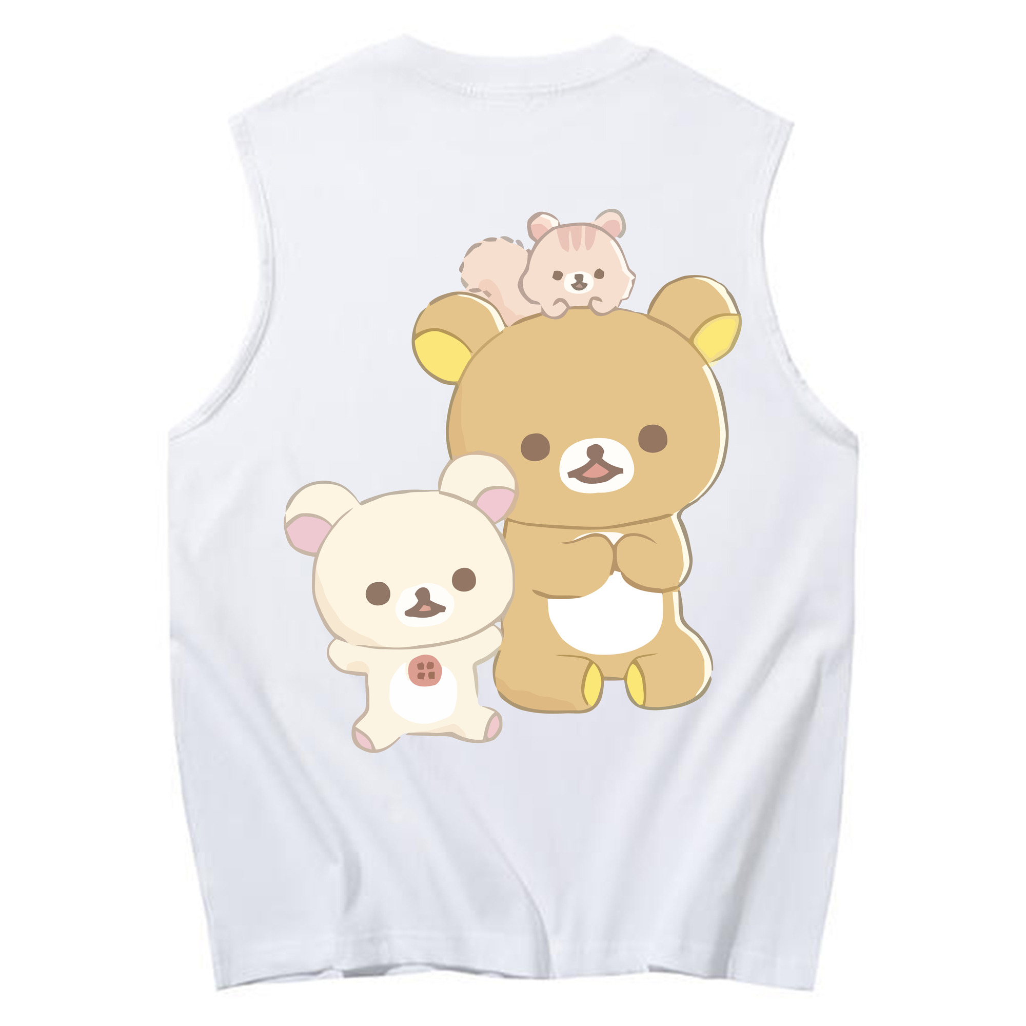 （画像用） リラックマ リラックマ キイロイトリ Rilakkuma Korilakkuma Kiiroitori コットン100％タンクトップ（背面プリント）