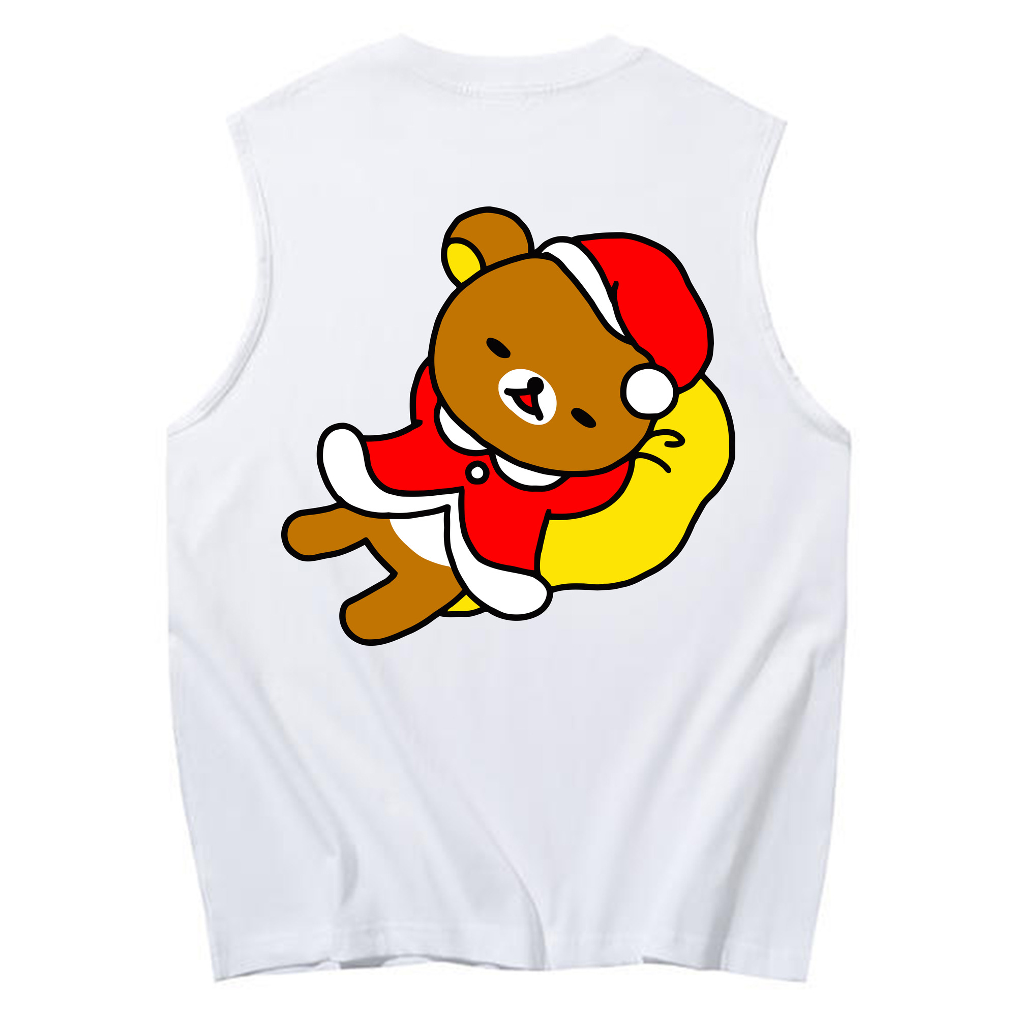 （画像用） リラックマ リラックマ キイロイトリ Rilakkuma Korilakkuma Kiiroitori コットン100％タンクトップ（背面プリント）