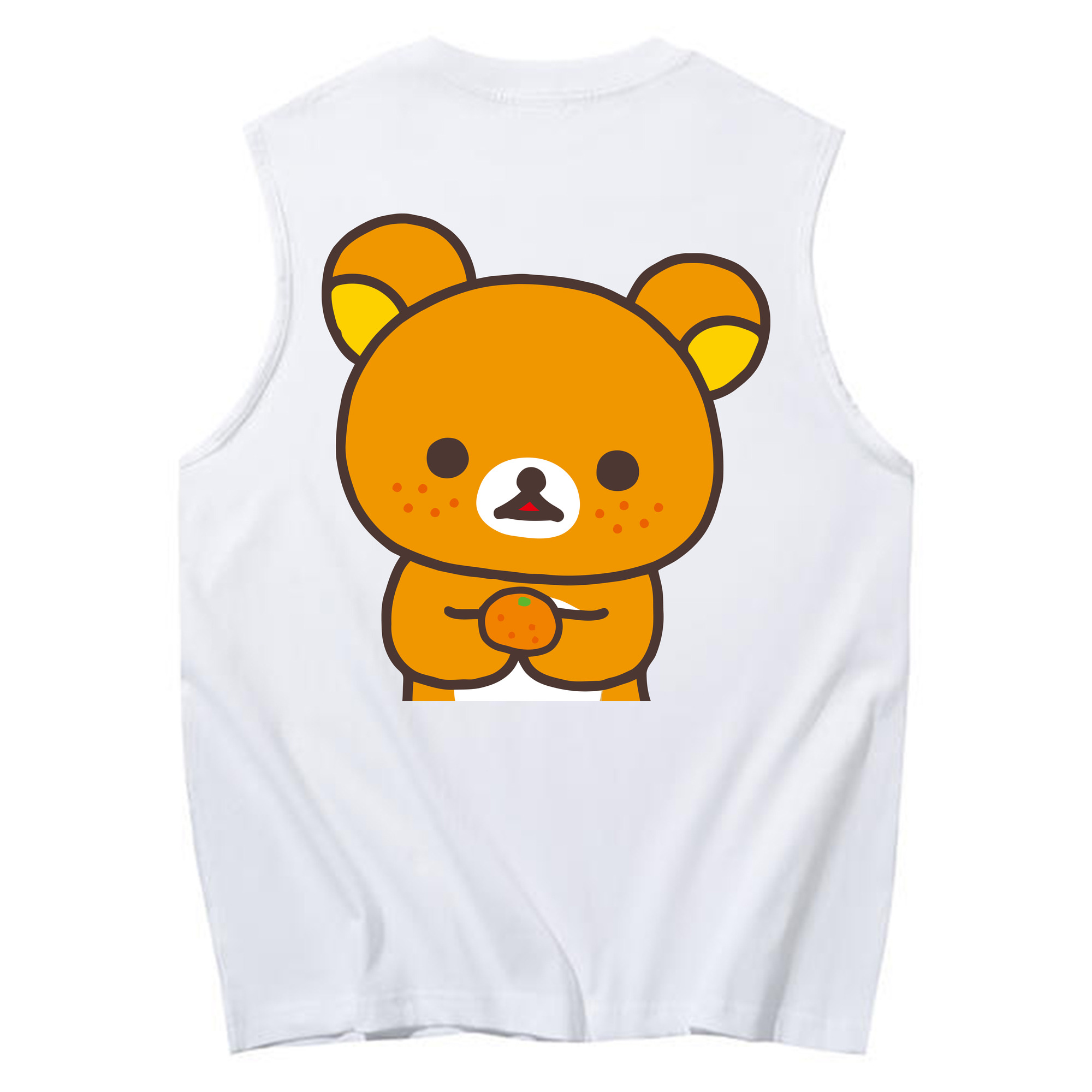 （画像用） リラックマ リラックマ キイロイトリ Rilakkuma Korilakkuma Kiiroitori コットン100％タンクトップ（背面プリント）