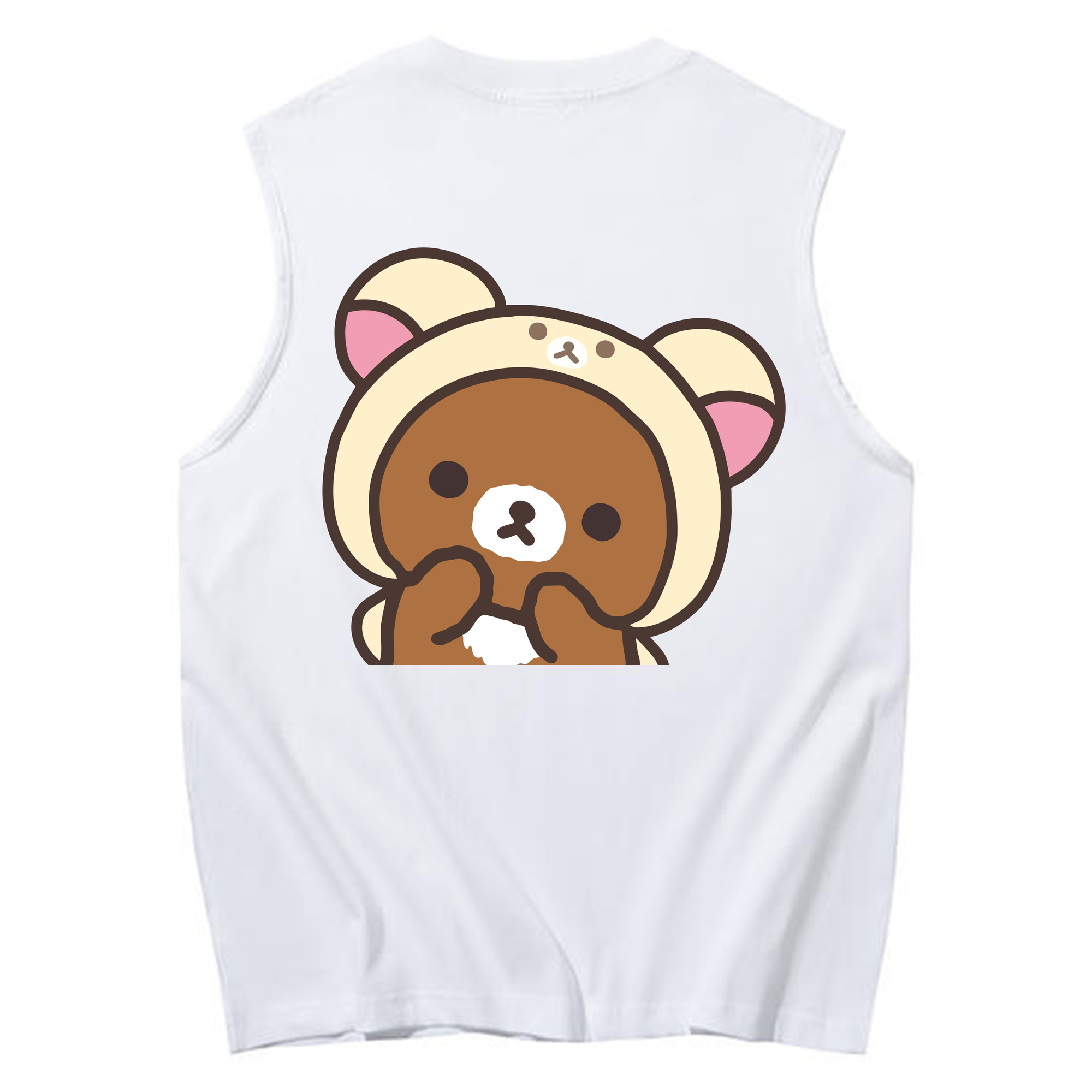 （画像用） リラックマ リラックマ キイロイトリ Rilakkuma Korilakkuma Kiiroitori コットン100％タンクトップ（背面プリント）
