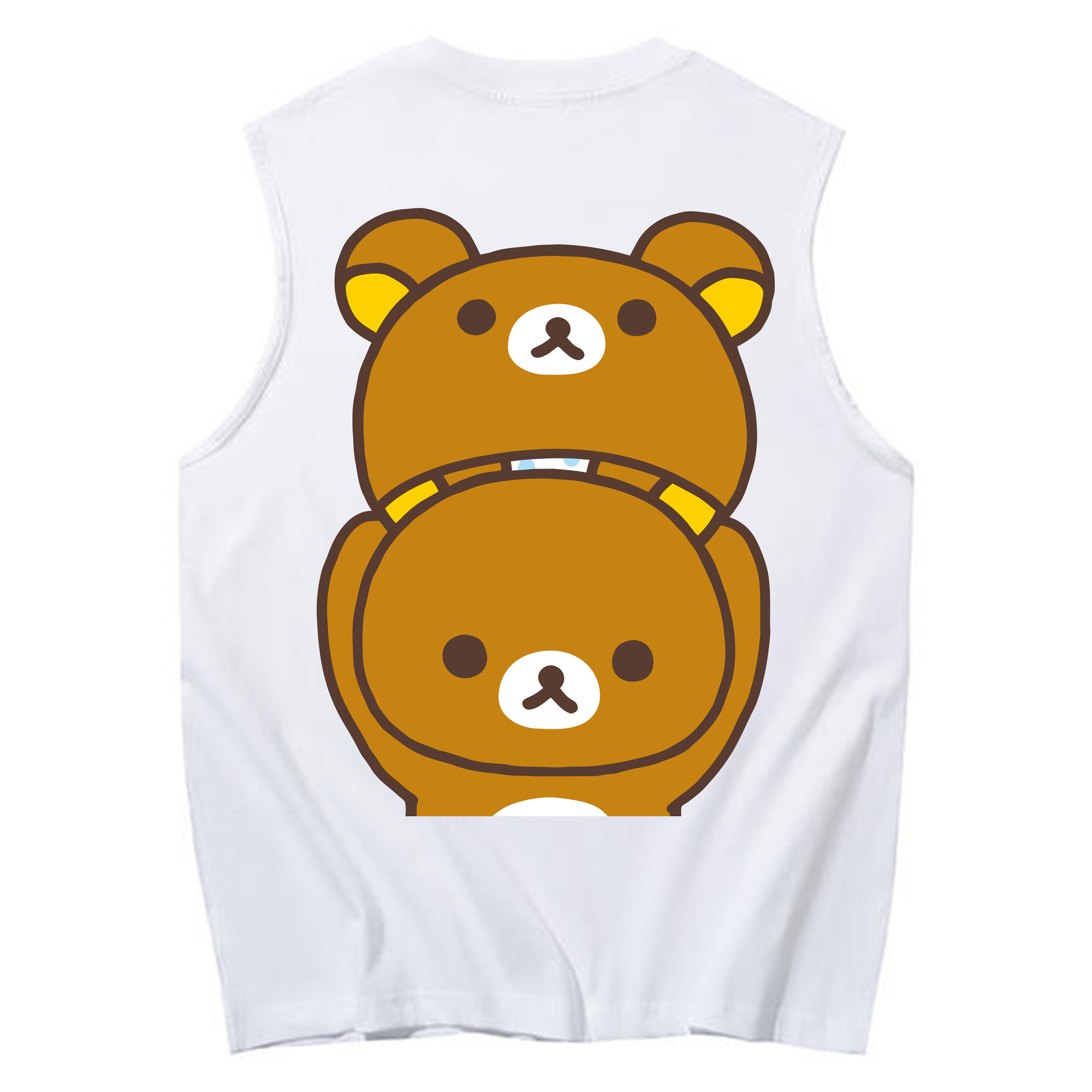 （画像用） リラックマ リラックマ キイロイトリ Rilakkuma Korilakkuma Kiiroitori コットン100％タンクトップ（背面プリント）