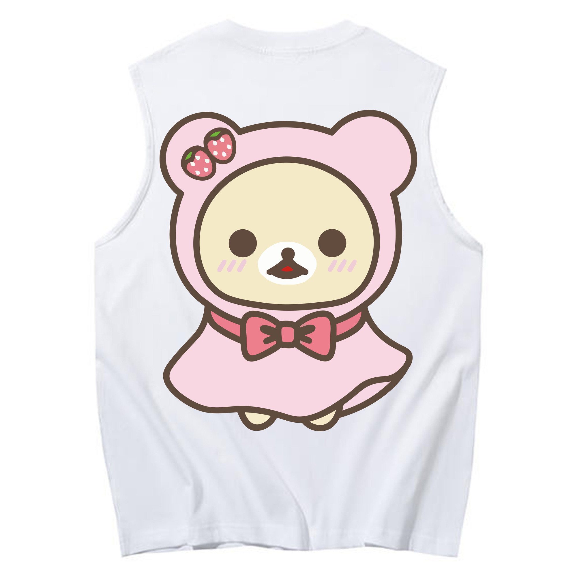 （画像用） リラックマ リラックマ キイロイトリ Rilakkuma Korilakkuma Kiiroitori コットン100％タンクトップ（背面プリント）