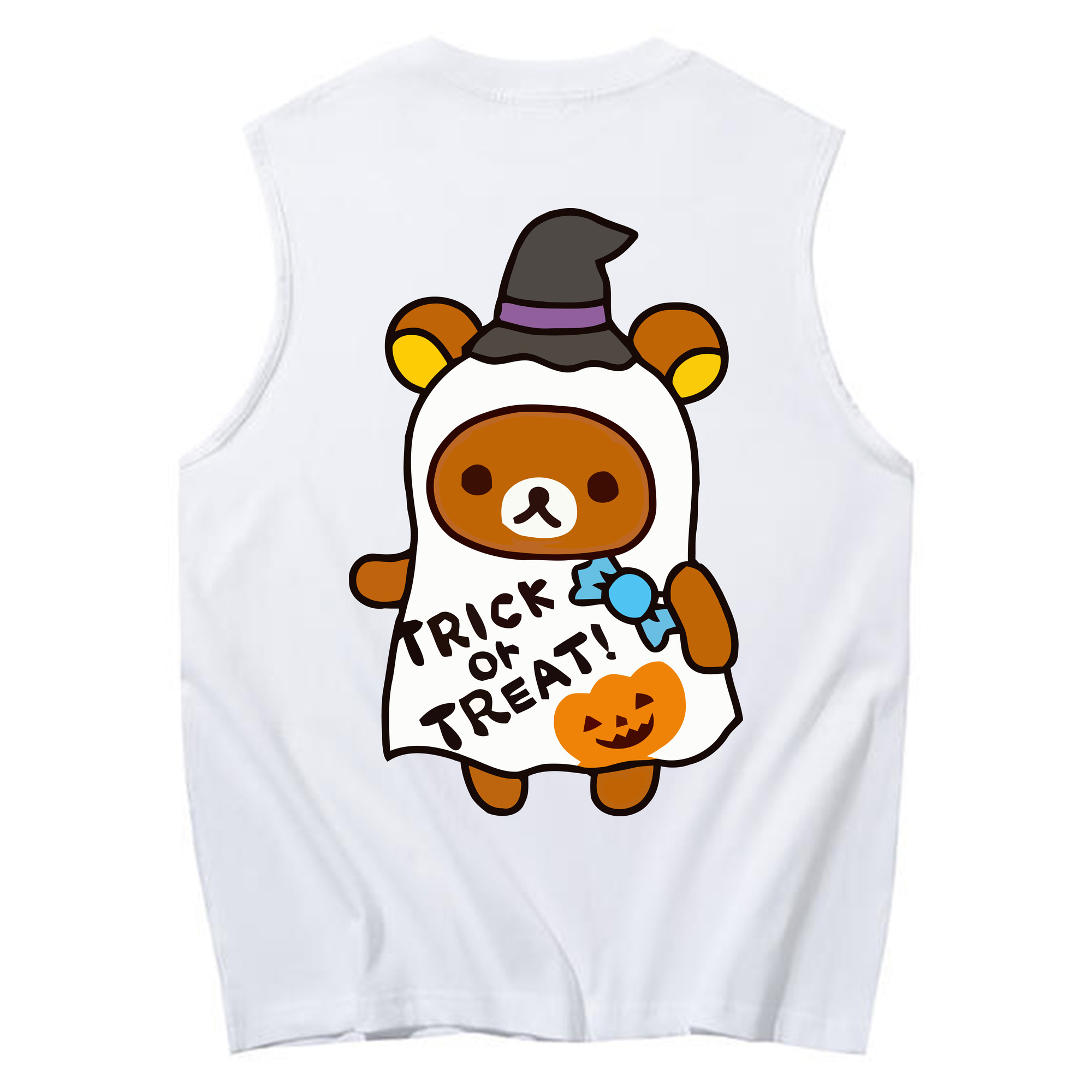 （画像用） リラックマ リラックマ キイロイトリ Rilakkuma Korilakkuma Kiiroitori コットン100％タンクトップ（背面プリント）
