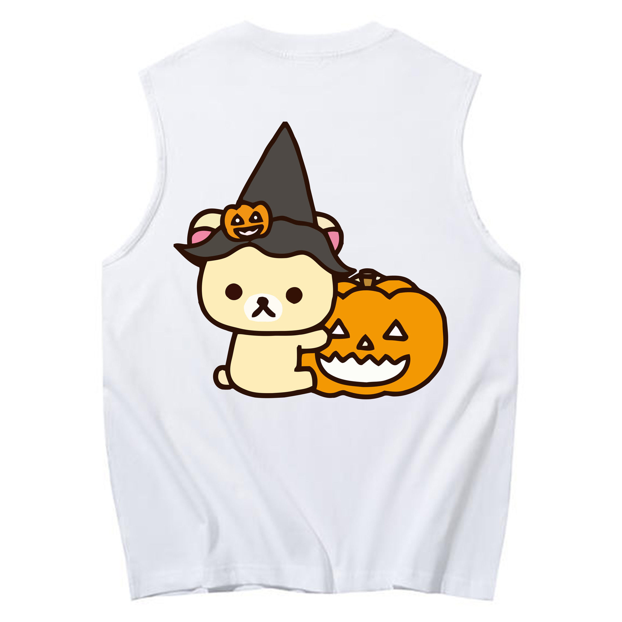 （画像用） リラックマ リラックマ キイロイトリ Rilakkuma Korilakkuma Kiiroitori コットン100％タンクトップ（背面プリント）