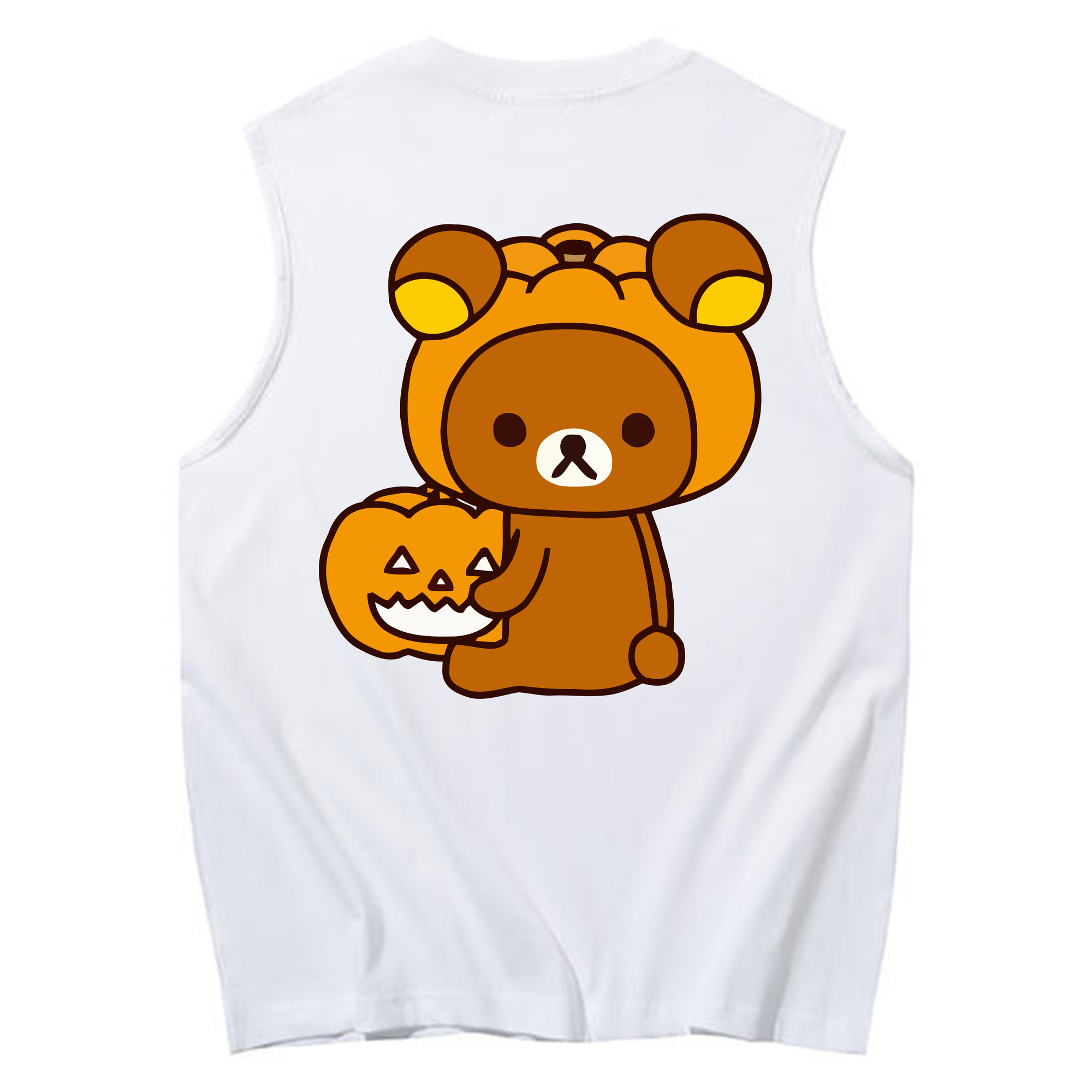 （画像用） リラックマ リラックマ キイロイトリ Rilakkuma Korilakkuma Kiiroitori コットン100％タンクトップ（背面プリント）