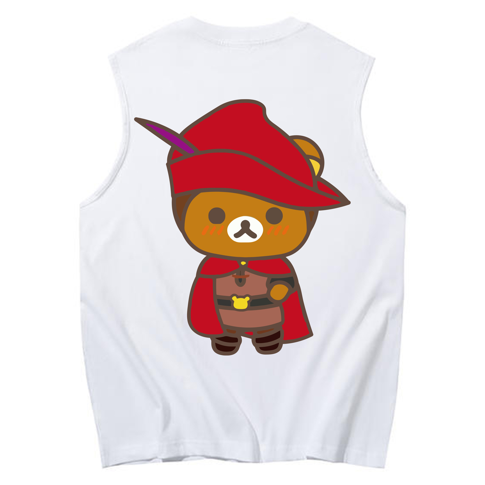 （画像用） リラックマ リラックマ キイロイトリ Rilakkuma Korilakkuma Kiiroitori コットン100％タンクトップ（背面プリント）