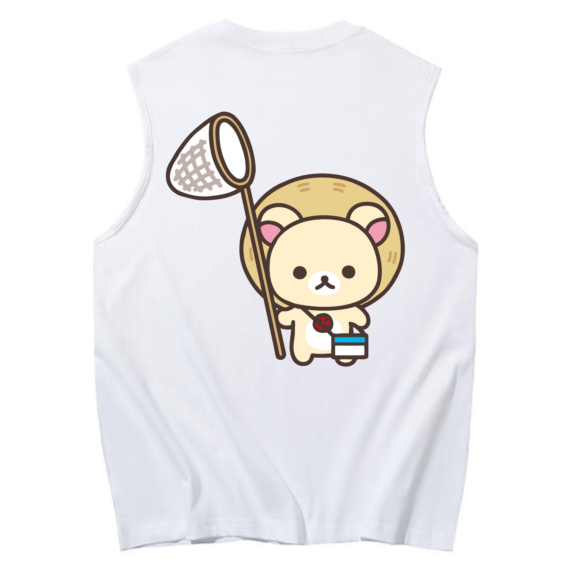 （画像用） リラックマ リラックマ キイロイトリ Rilakkuma Korilakkuma Kiiroitori コットン100％タンクトップ（背面プリント）