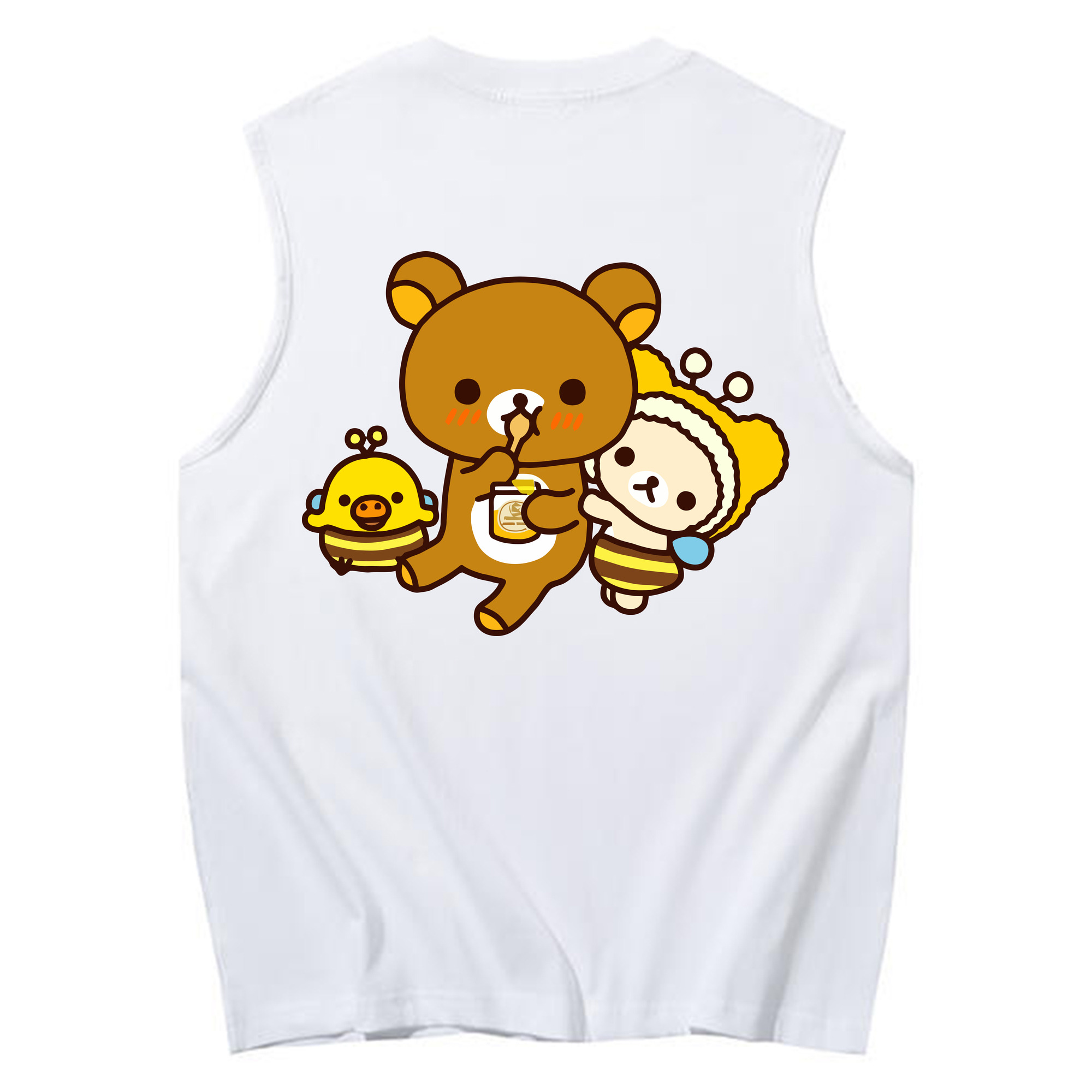 （画像用） リラックマ リラックマ キイロイトリ Rilakkuma Korilakkuma Kiiroitori コットン100％タンクトップ（背面プリント）
