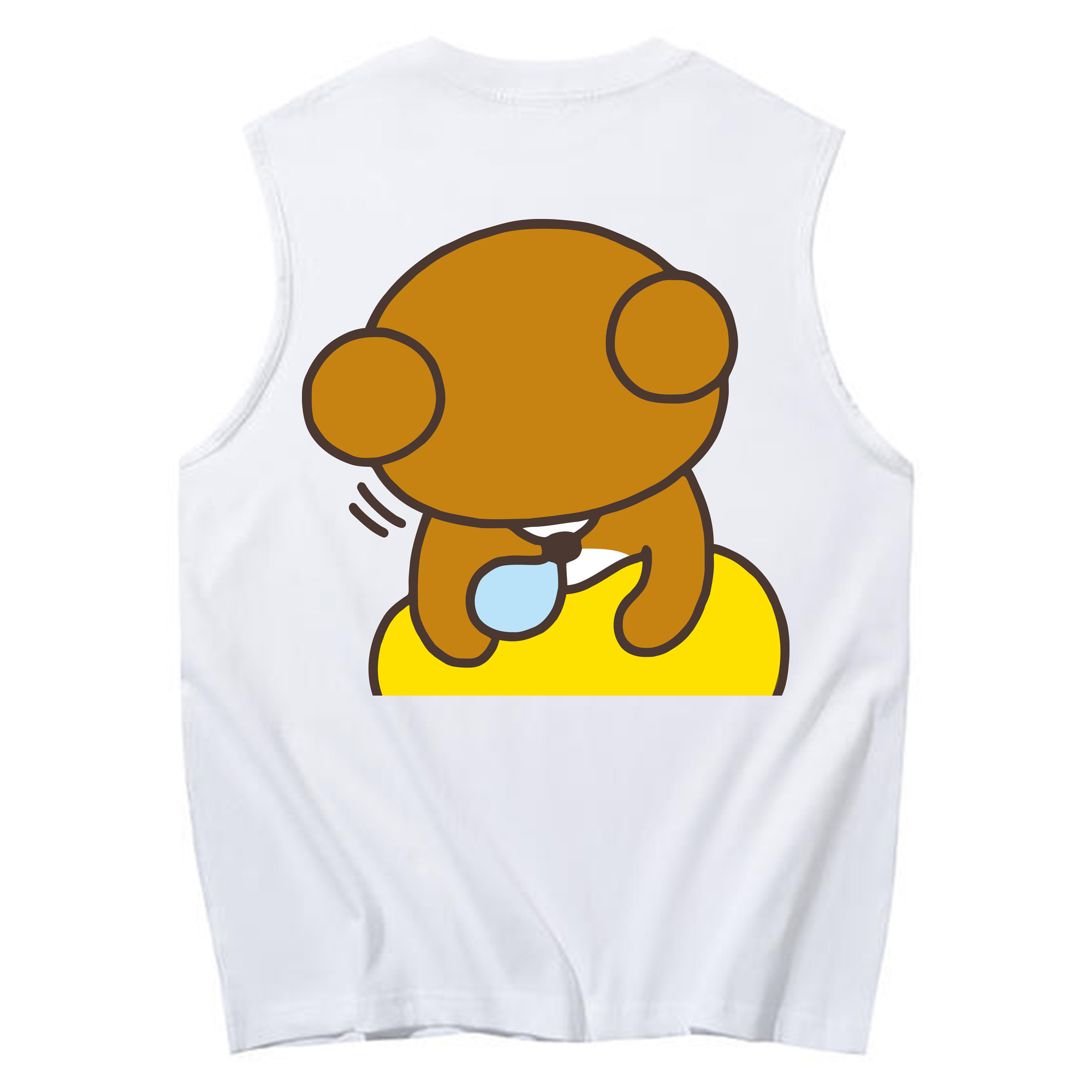 （画像用） リラックマ リラックマ キイロイトリ Rilakkuma Korilakkuma Kiiroitori コットン100％タンクトップ（背面プリント）