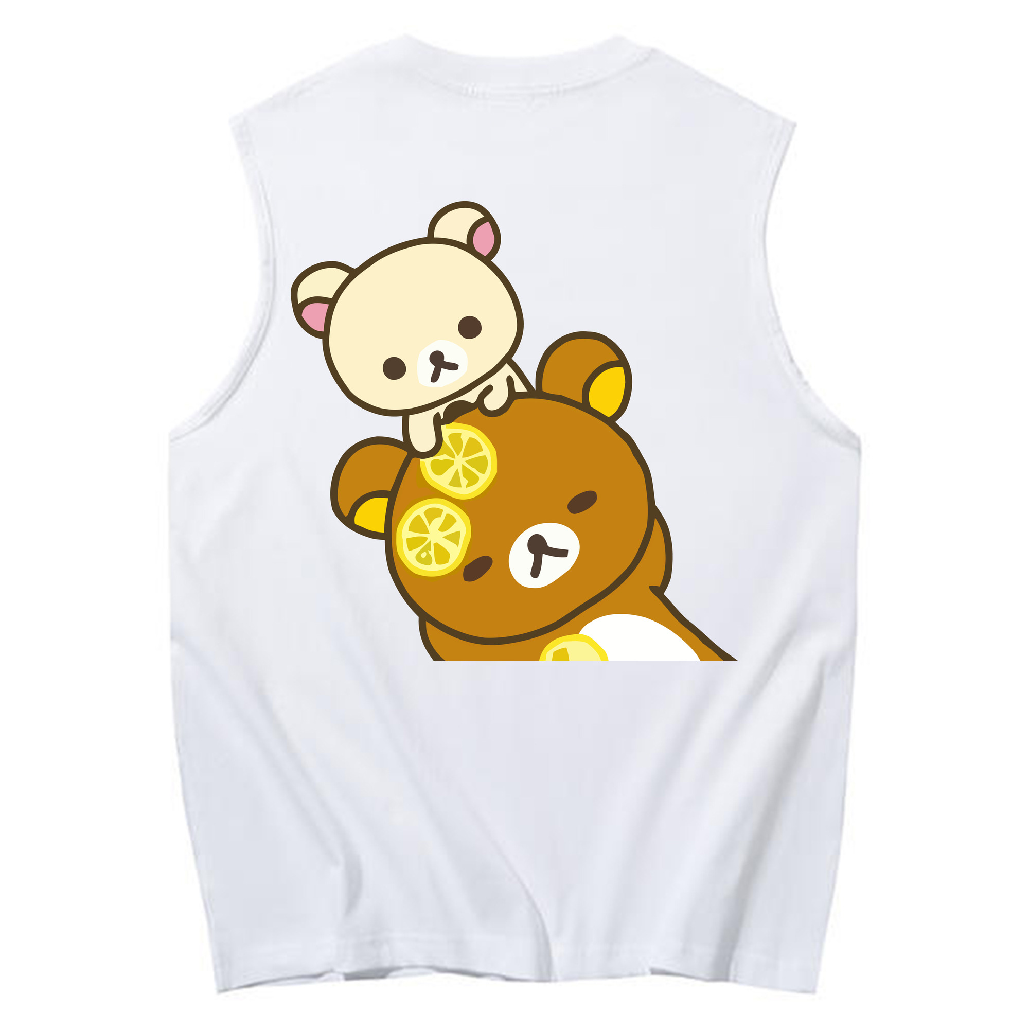 （画像用） リラックマ リラックマ キイロイトリ Rilakkuma Korilakkuma Kiiroitori コットン100％タンクトップ（背面プリント）