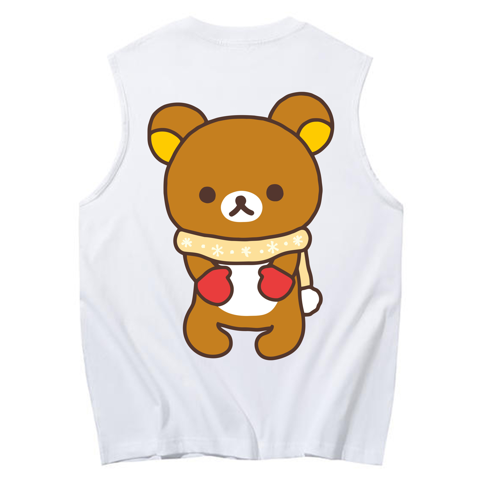（画像用） リラックマ リラックマ キイロイトリ Rilakkuma Korilakkuma Kiiroitori コットン100％タンクトップ（背面プリント）