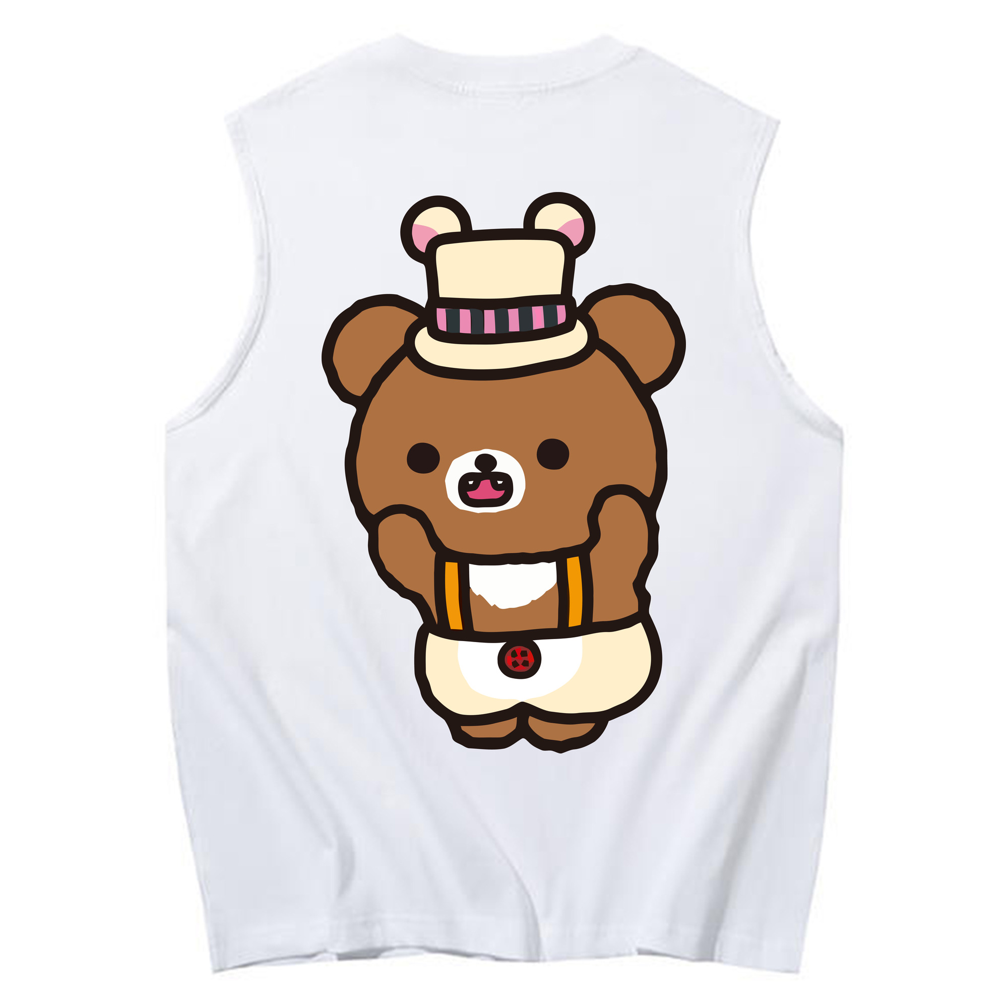 （画像用） リラックマ リラックマ キイロイトリ Rilakkuma Korilakkuma Kiiroitori コットン100％タンクトップ（背面プリント）