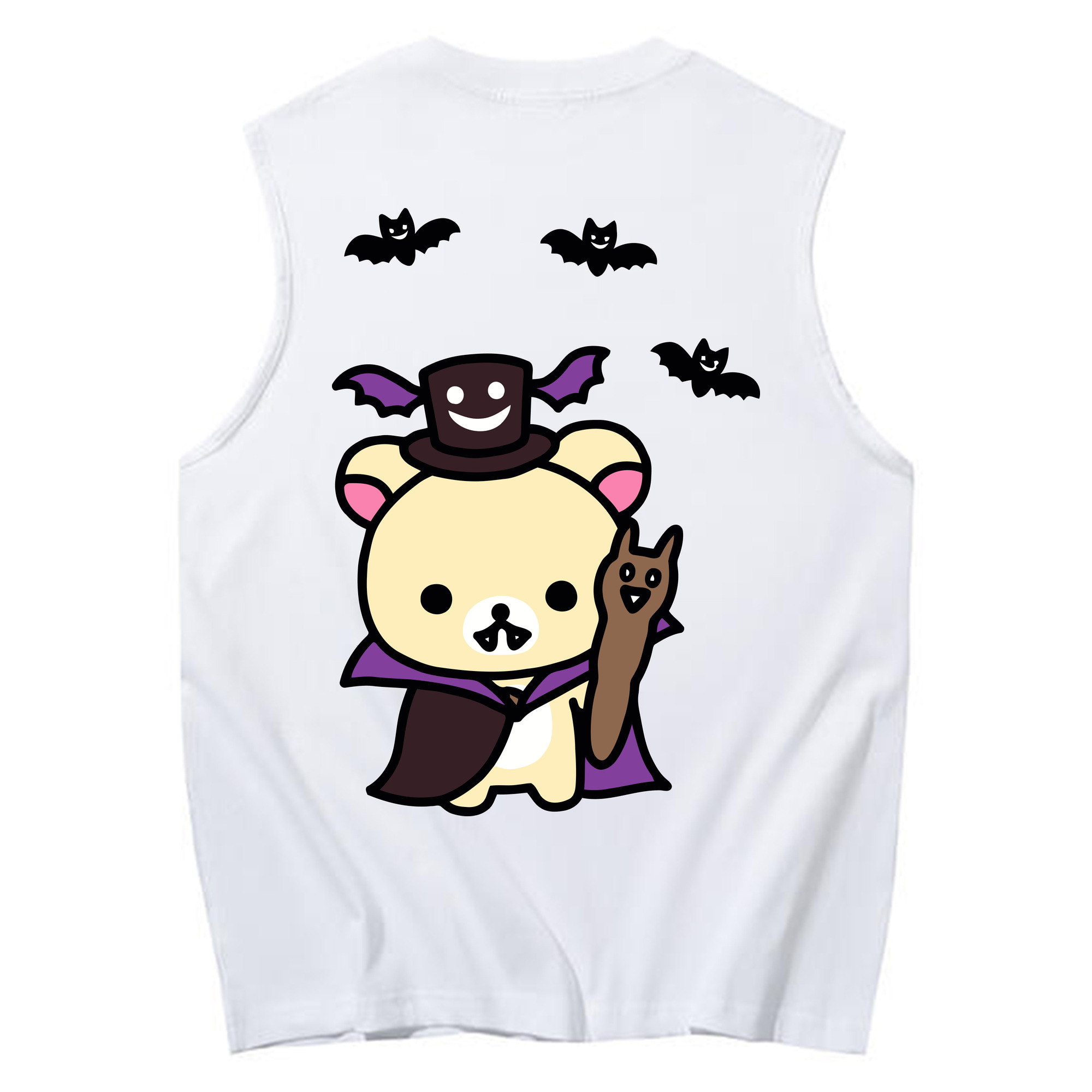 （画像用） リラックマ リラックマ キイロイトリ Rilakkuma Korilakkuma Kiiroitori コットン100％タンクトップ（背面プリント）