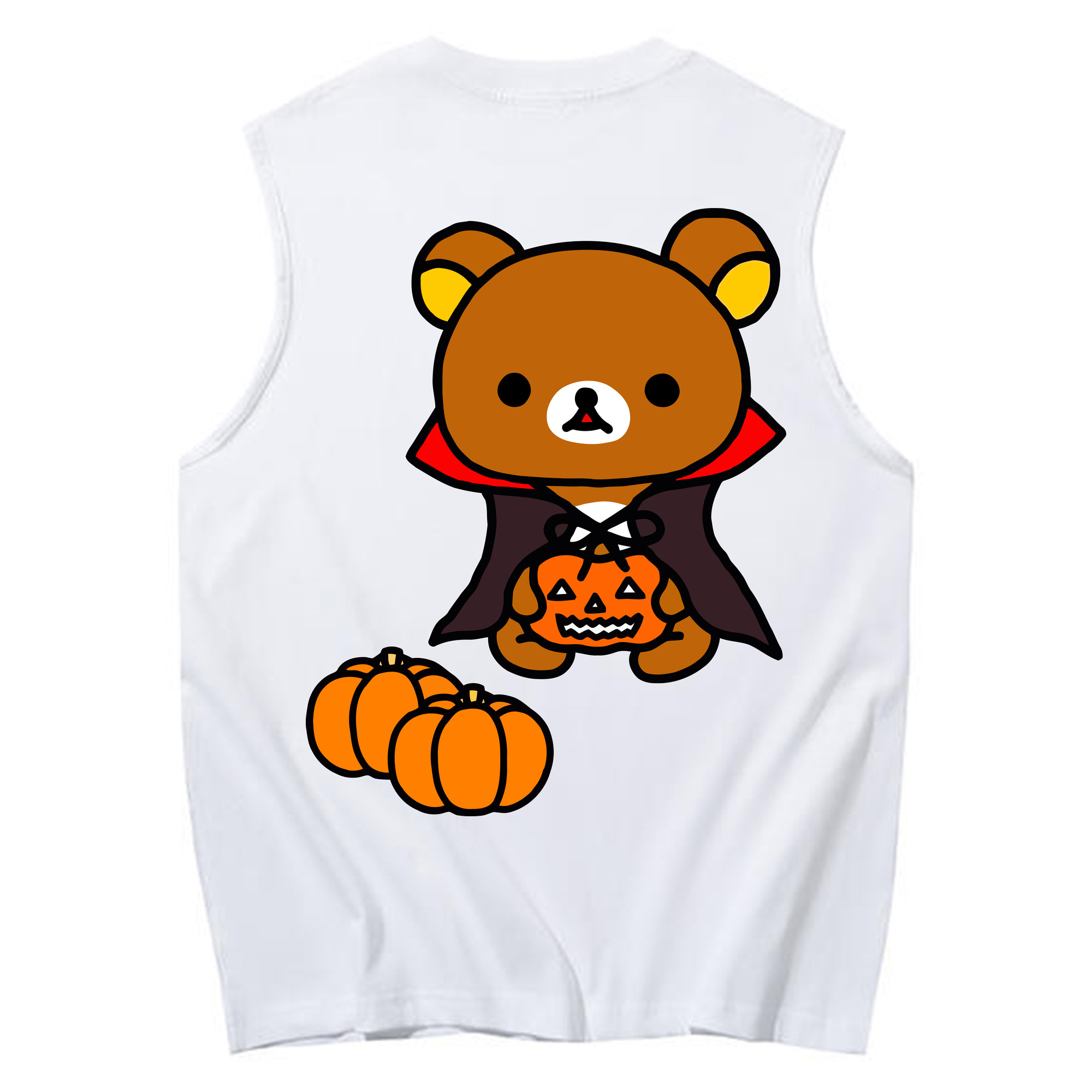 （画像用） リラックマ リラックマ キイロイトリ Rilakkuma Korilakkuma Kiiroitori コットン100％タンクトップ（背面プリント）