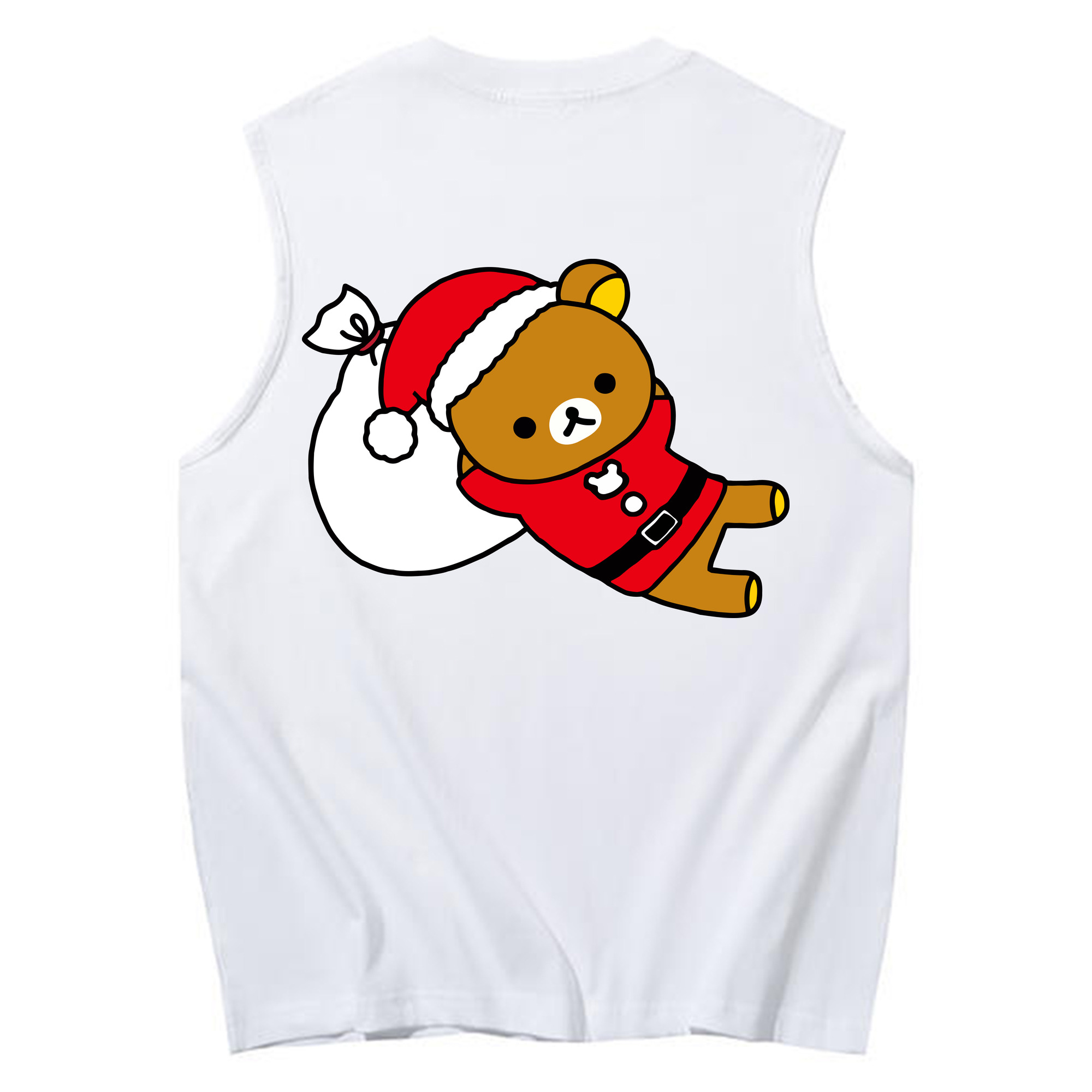 （画像用） リラックマ リラックマ キイロイトリ Rilakkuma Korilakkuma Kiiroitori コットン100％タンクトップ（背面プリント）