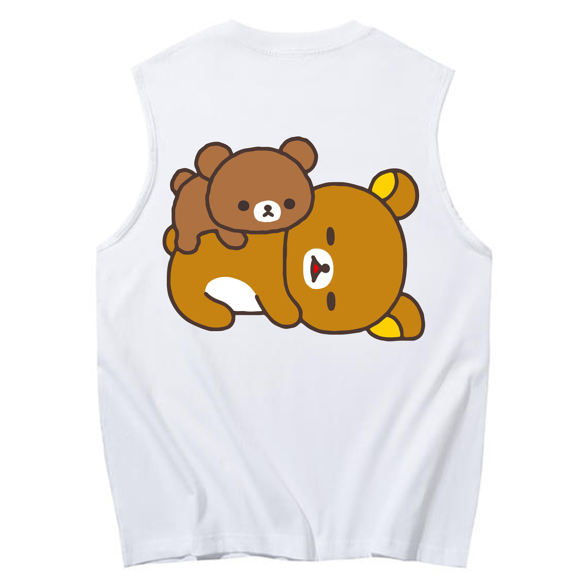 （画像用） リラックマ リラックマ キイロイトリ Rilakkuma Korilakkuma Kiiroitori コットン100％タンクトップ（背面プリント）