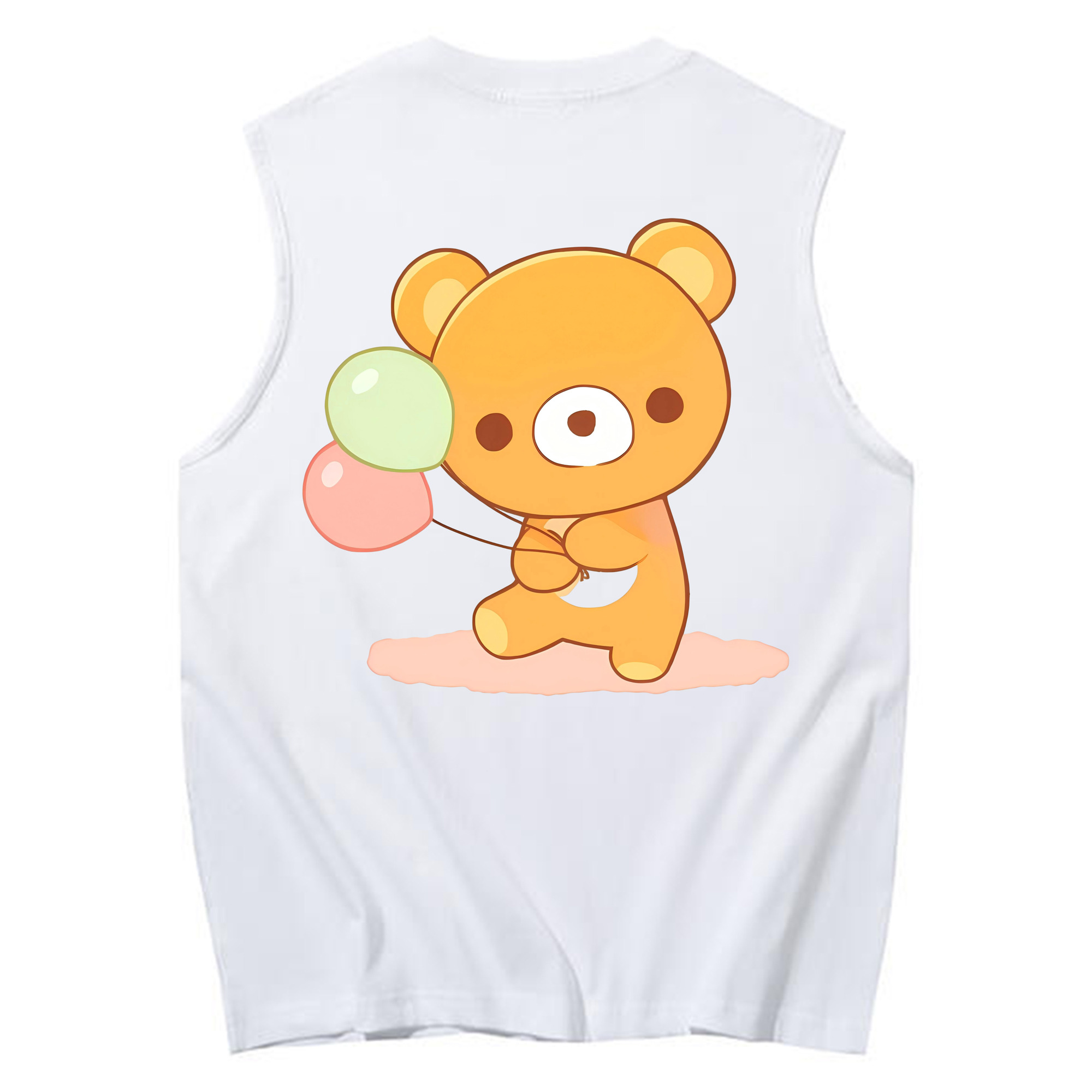 （画像用） リラックマ リラックマ キイロイトリ Rilakkuma Korilakkuma Kiiroitori コットン100％タンクトップ（背面プリント）