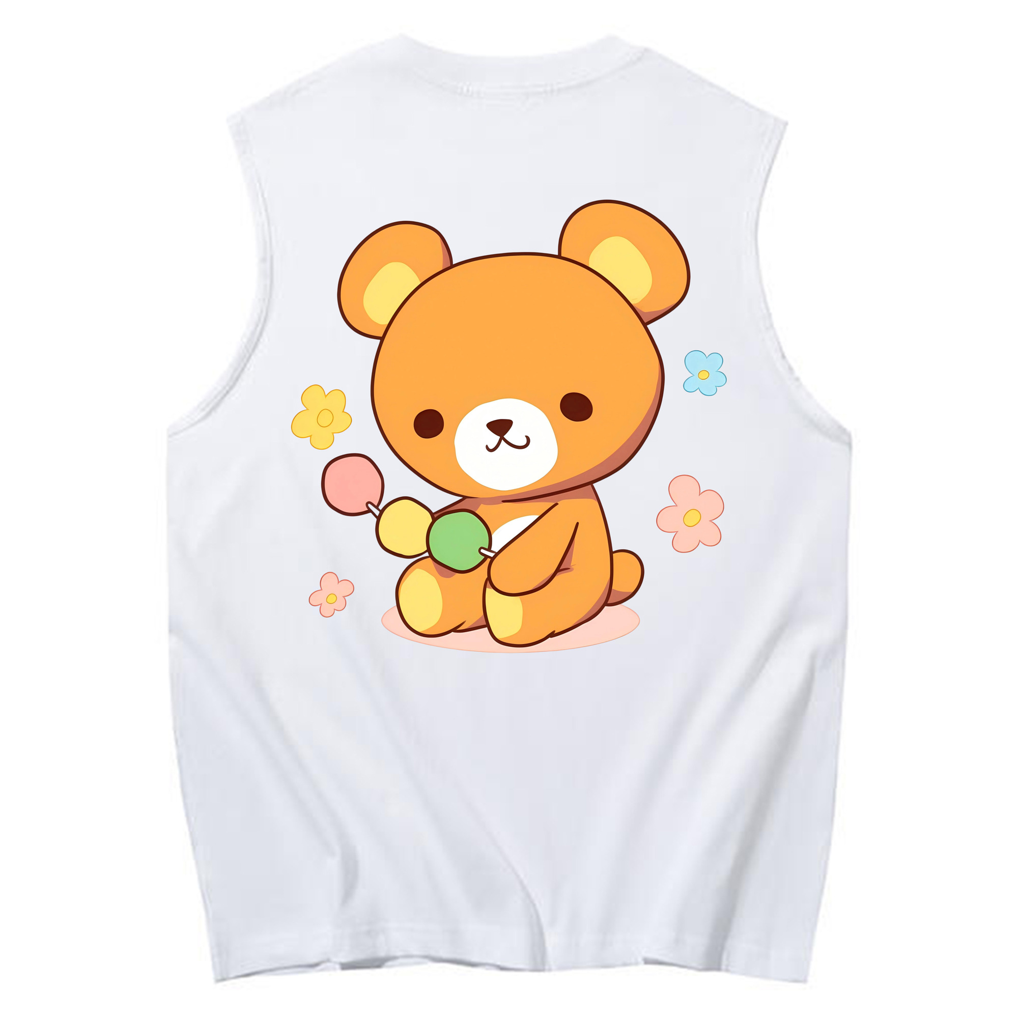 （画像用） リラックマ リラックマ キイロイトリ Rilakkuma Korilakkuma Kiiroitori コットン100％タンクトップ（背面プリント）