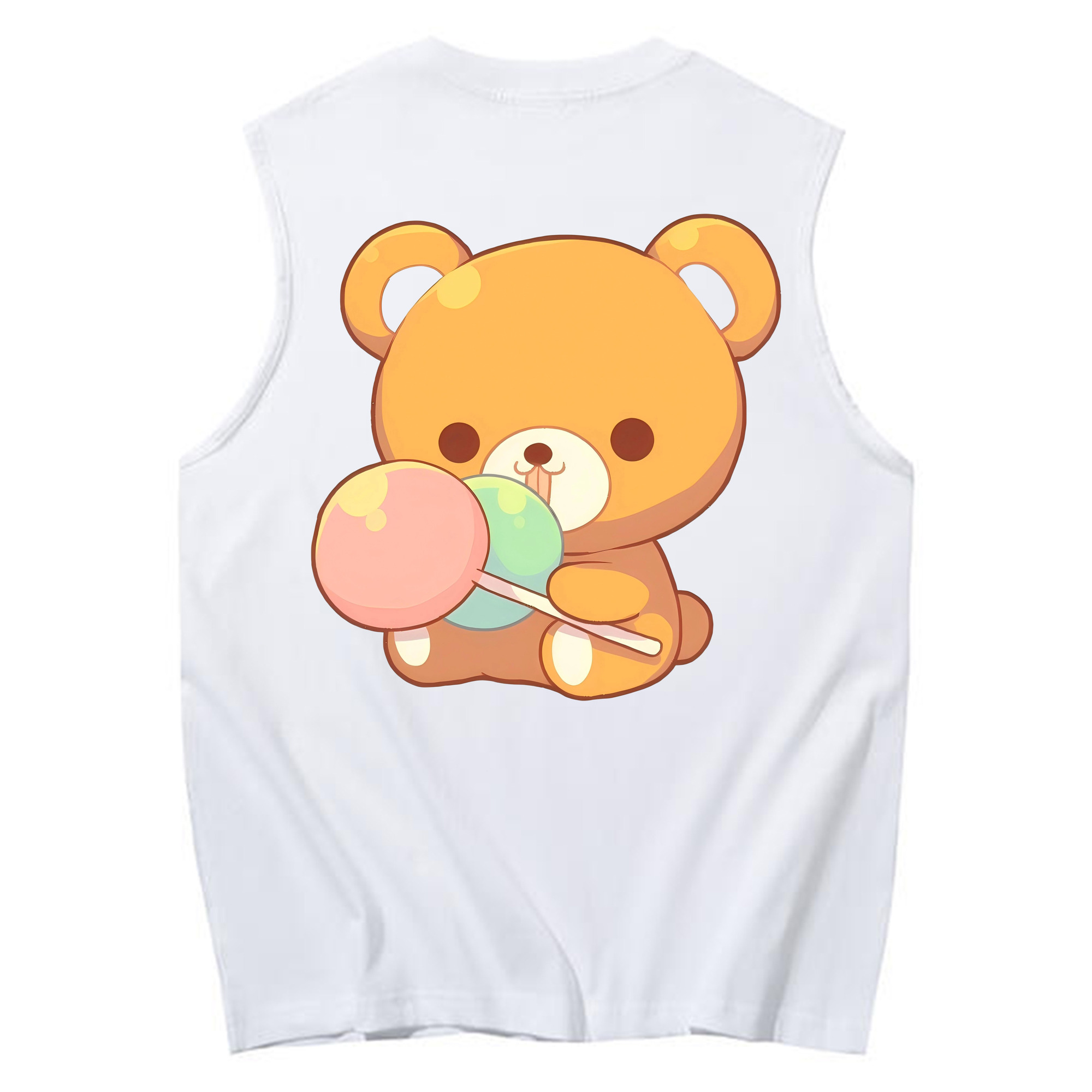 （画像用） リラックマ リラックマ キイロイトリ Rilakkuma Korilakkuma Kiiroitori コットン100％タンクトップ（背面プリント）