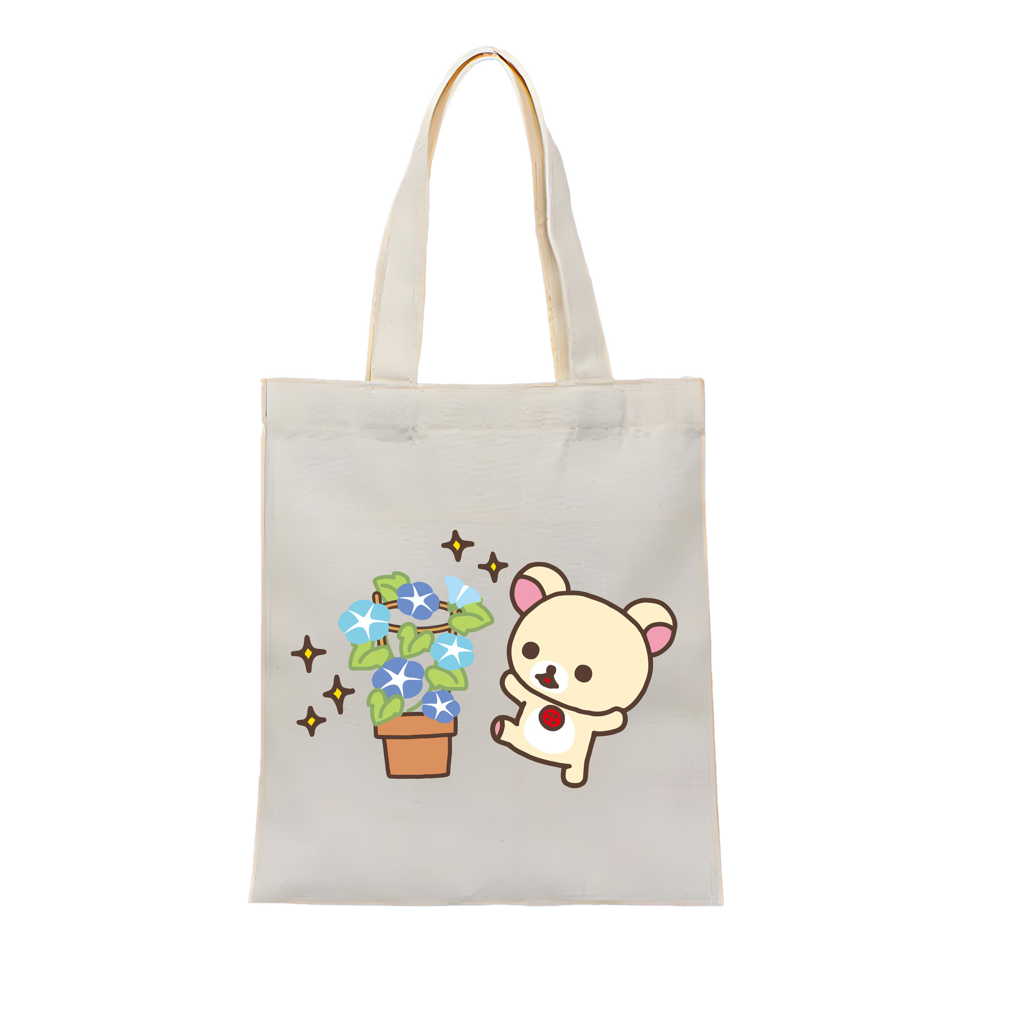 （画像用） リラックマ リラックマ キイロイトリ Rilakkuma Korilakkuma Kiiroitori 縦型キャンバス生地手提げバッグ　トートバッグ