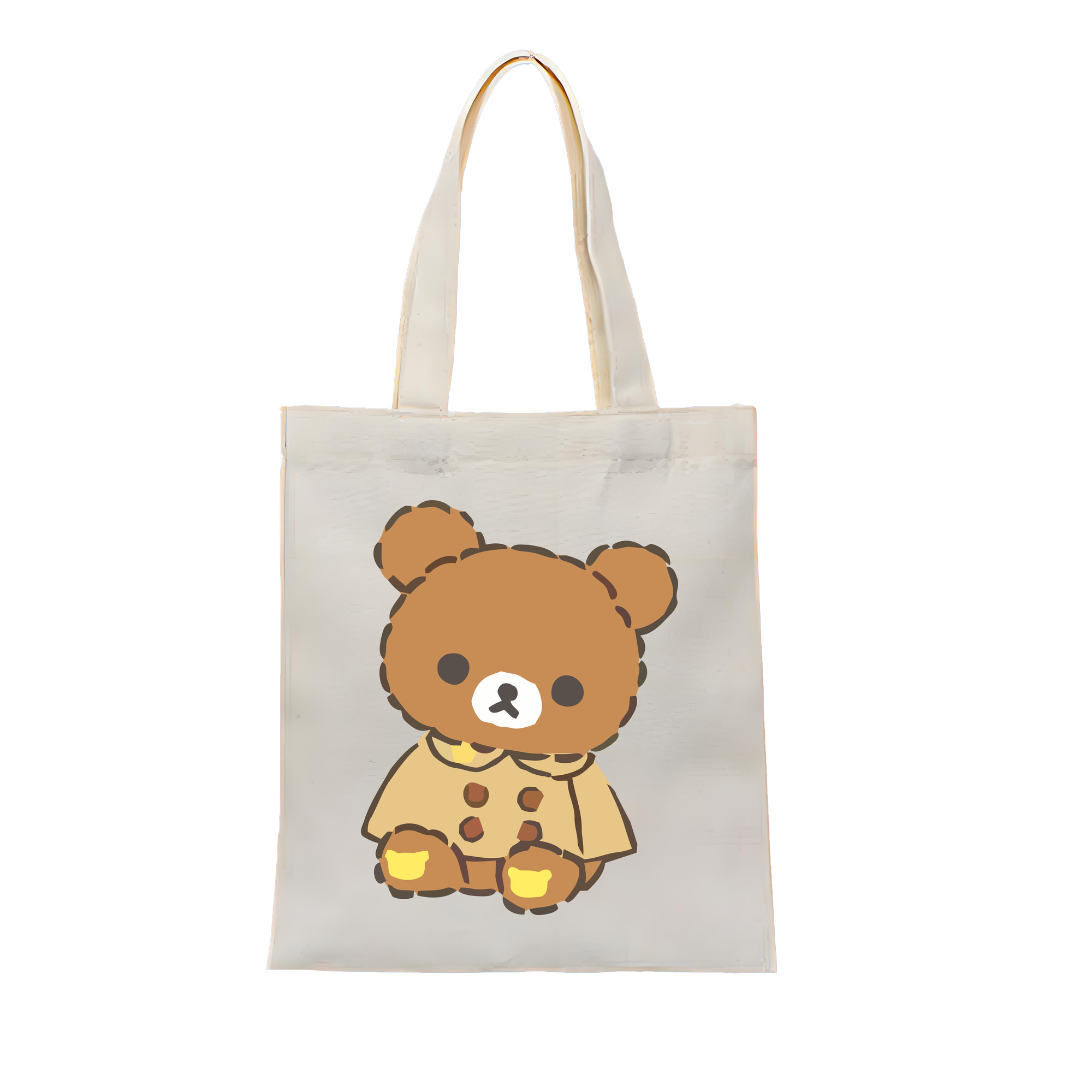 （画像用） リラックマ リラックマ キイロイトリ Rilakkuma Korilakkuma Kiiroitori 縦型キャンバス生地手提げバッグ　トートバッグ
